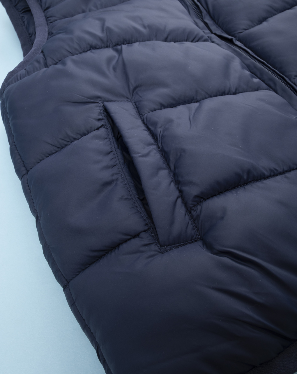 Gilet bimbo blu/verde materiale riciclato