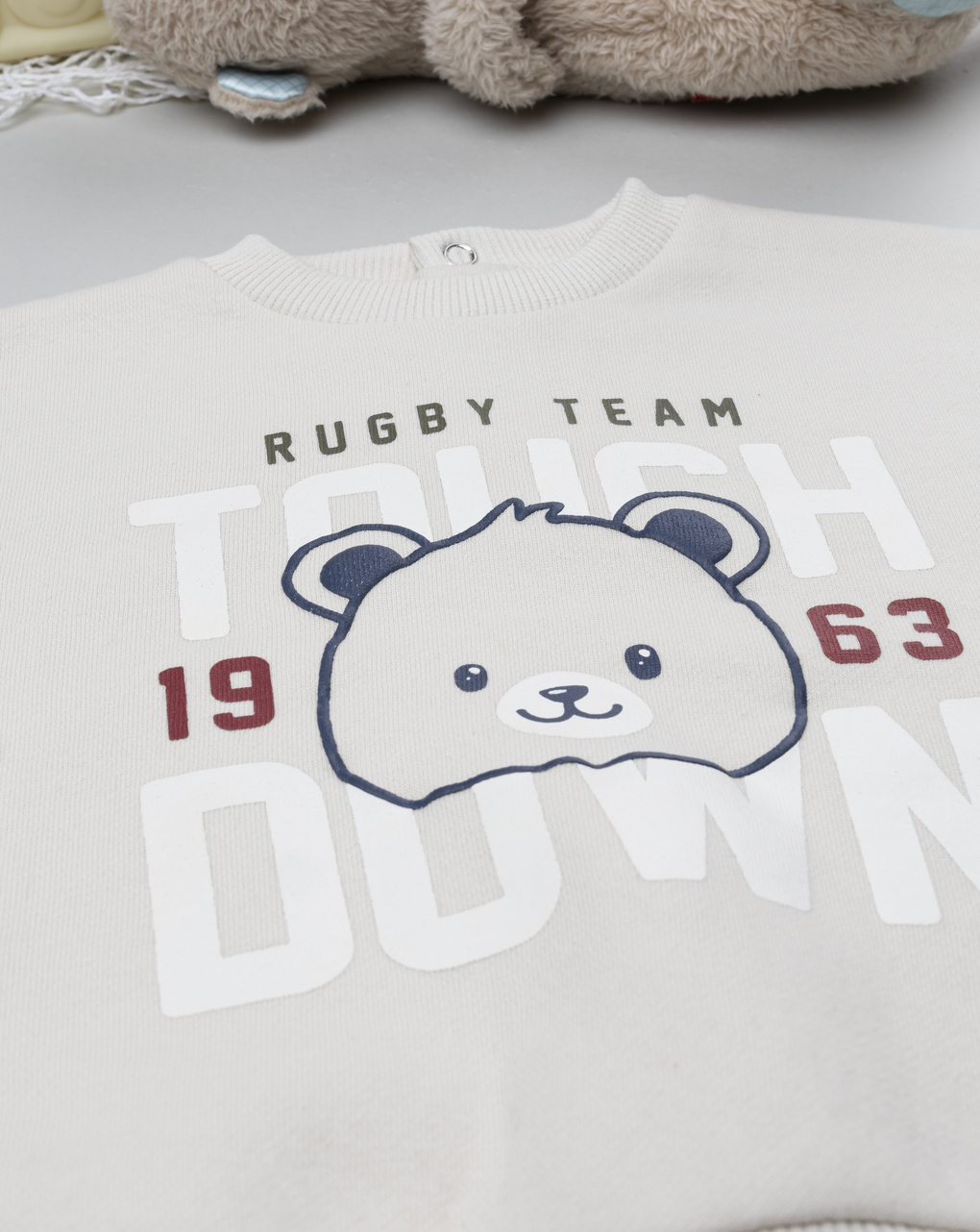 Felpa bimbo beige stampata