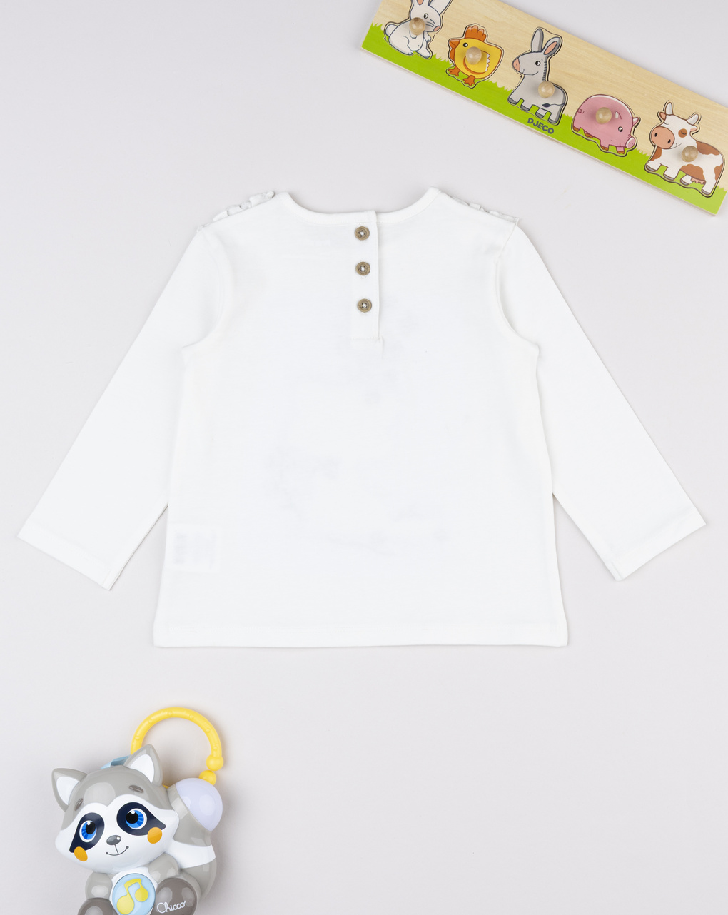 T-shirt bimba bianca stampa volpe