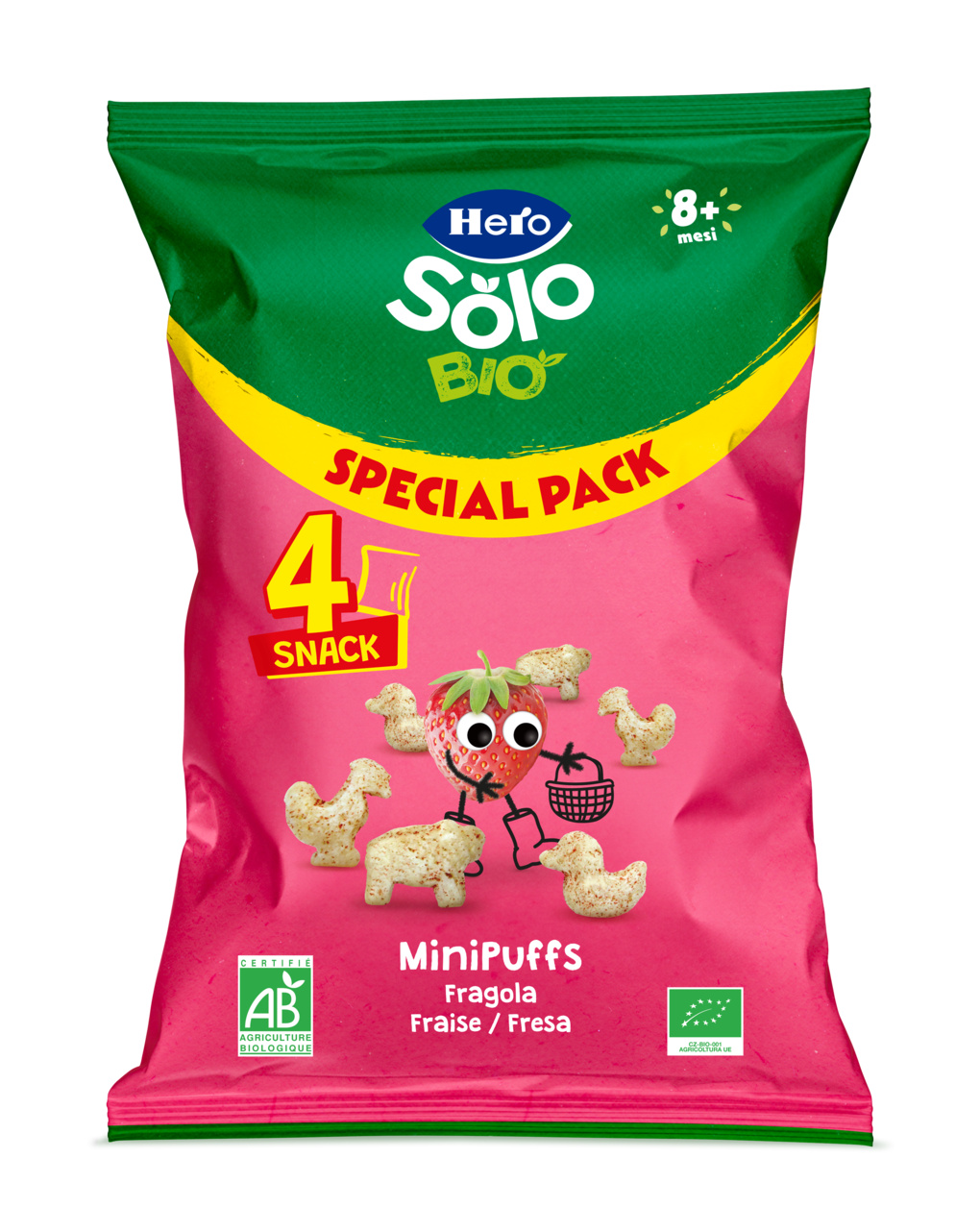 Solo bio multipack minipuff fragola 4x15gr - hero