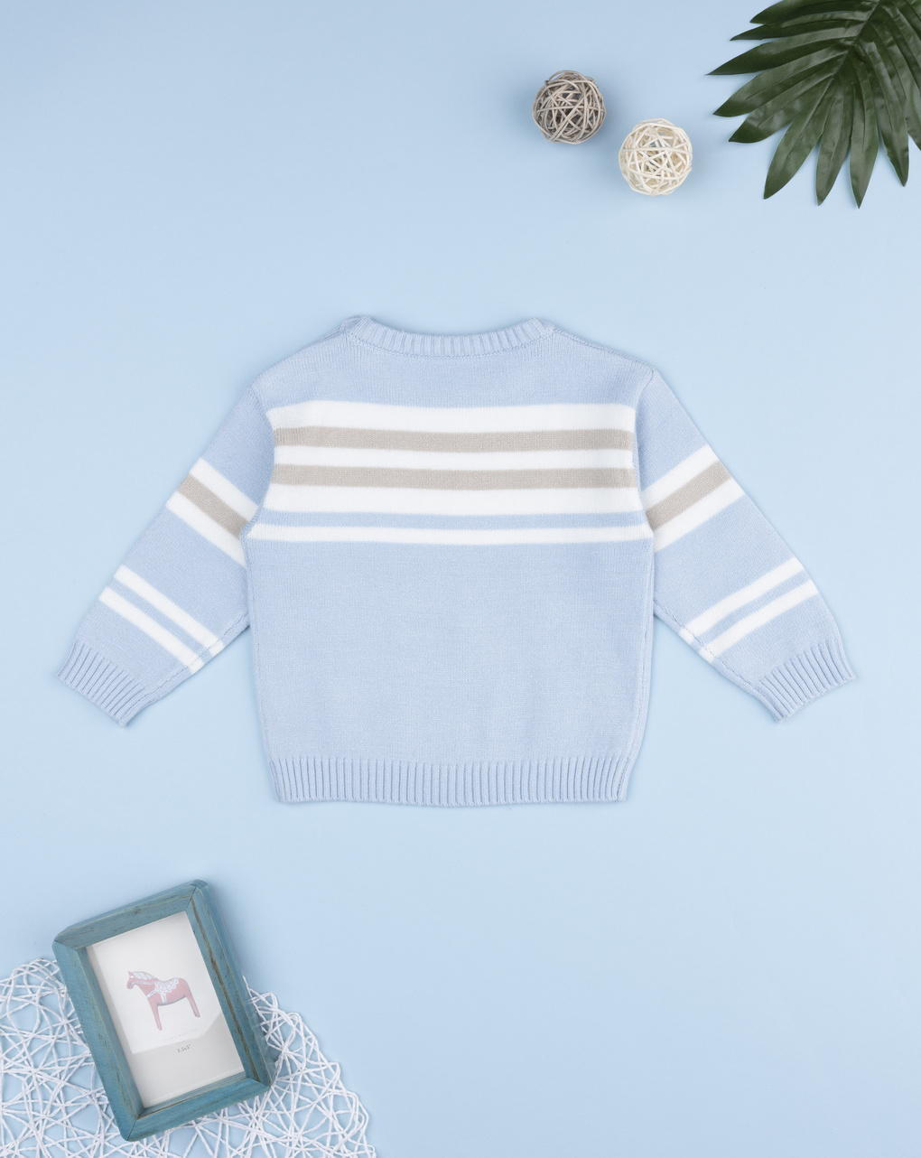 Maglia bimbo rigata azzurra