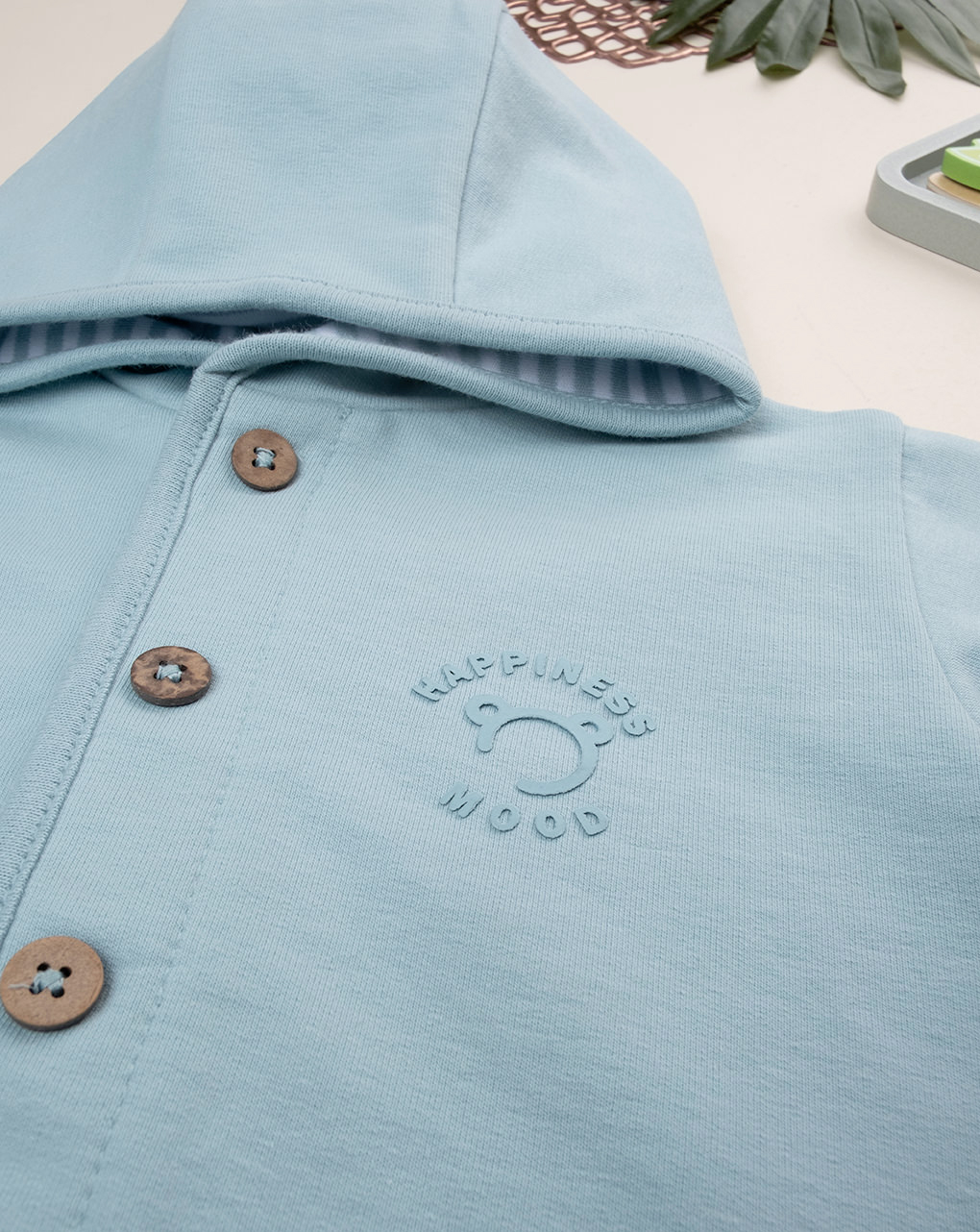 Felpa bimbo azzurra con cappuccio