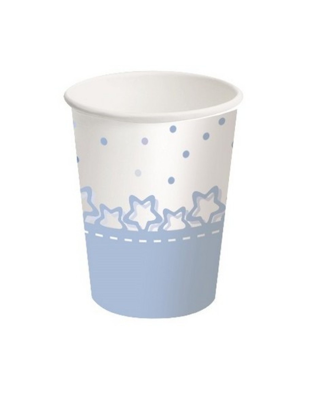 Bicchiere carta 250 ml - 8 pezzi - baby stelle azzurro
