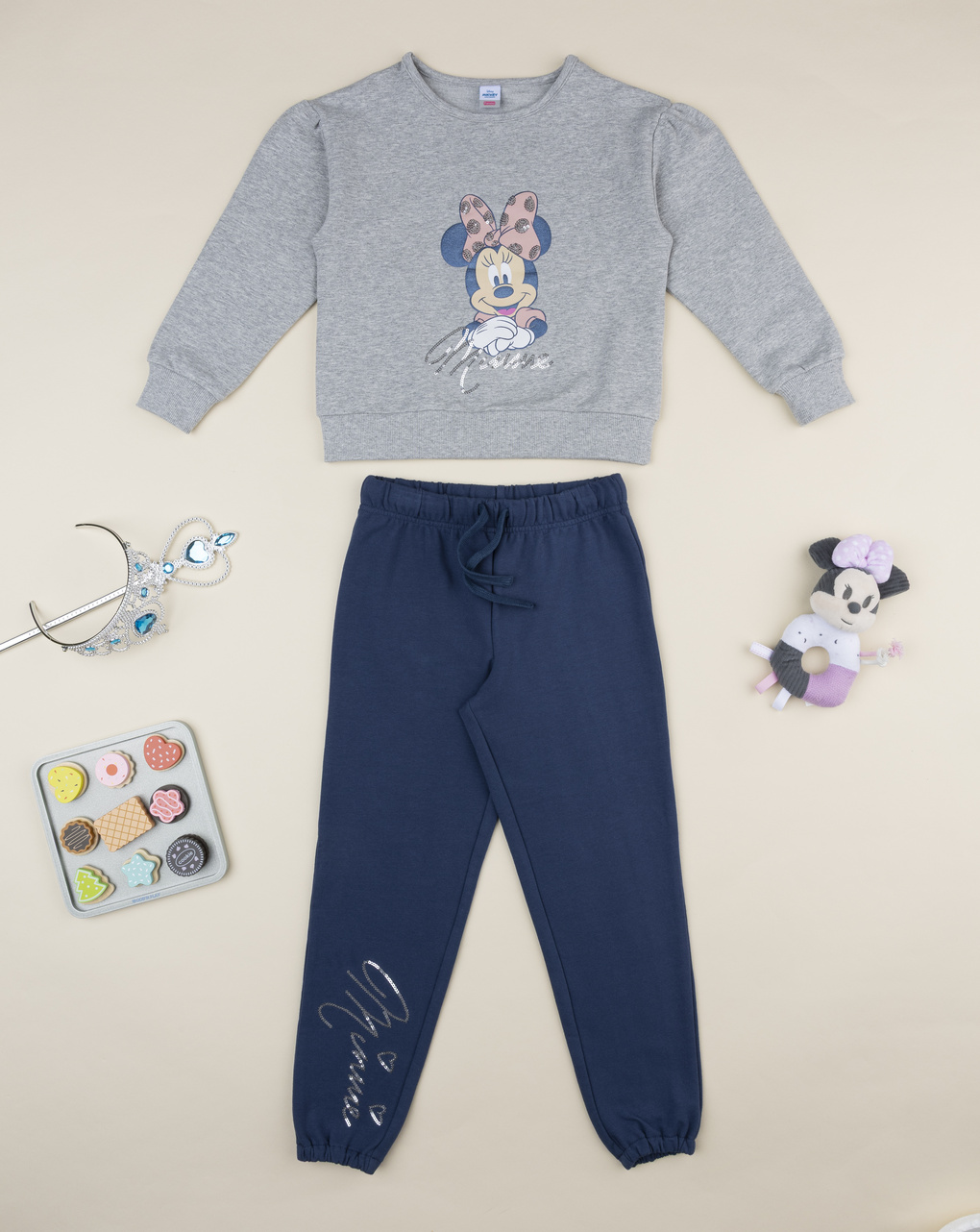 Completo jogging felpato minnie bimba