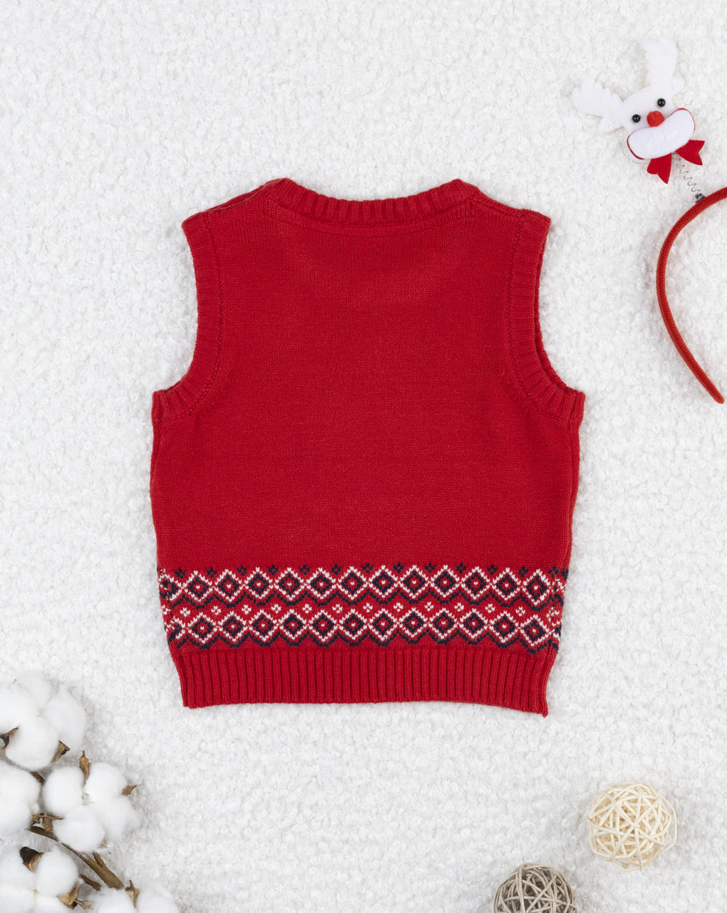 Gilet bimbo rosso ricami