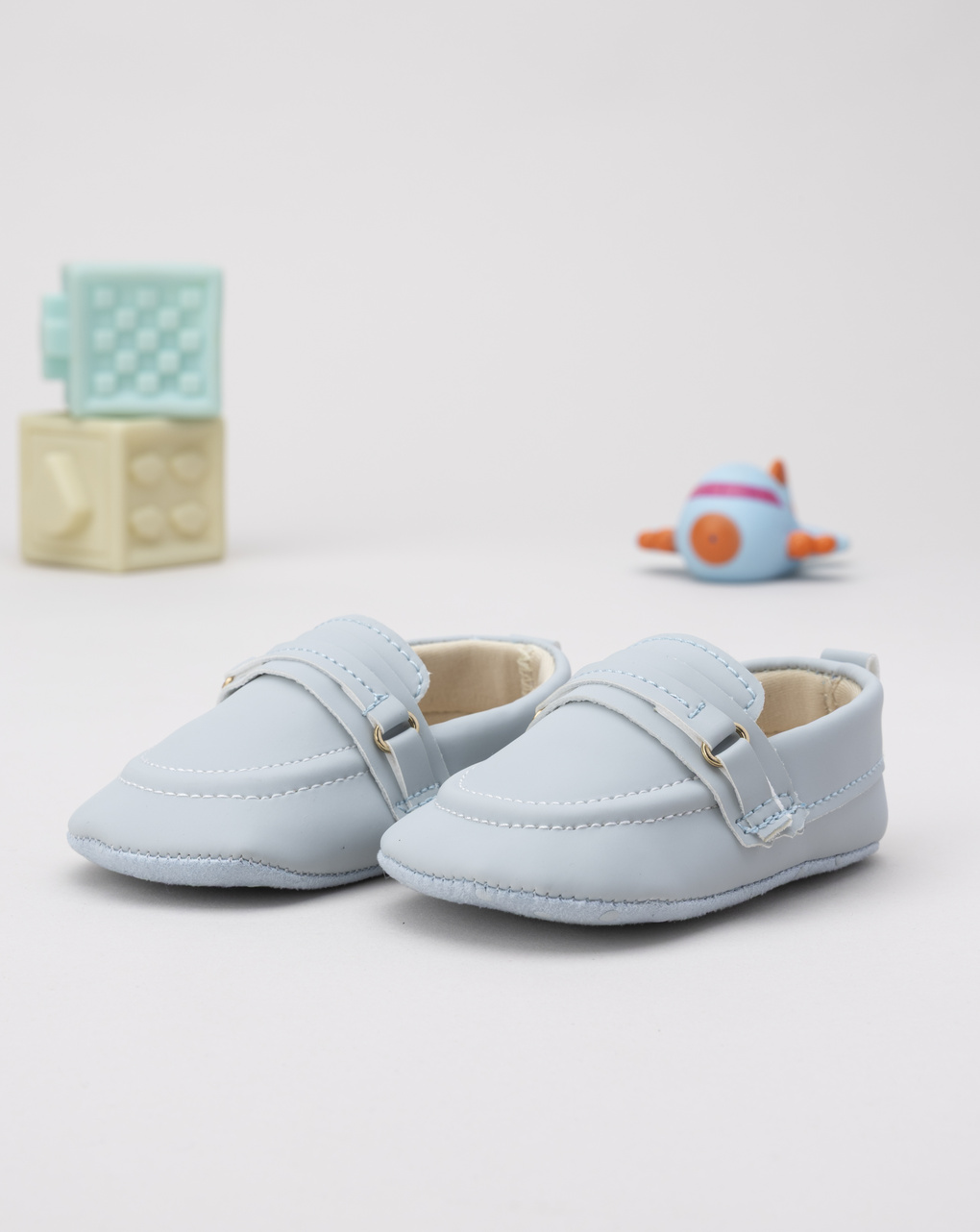 Mocassini azzurri neonato