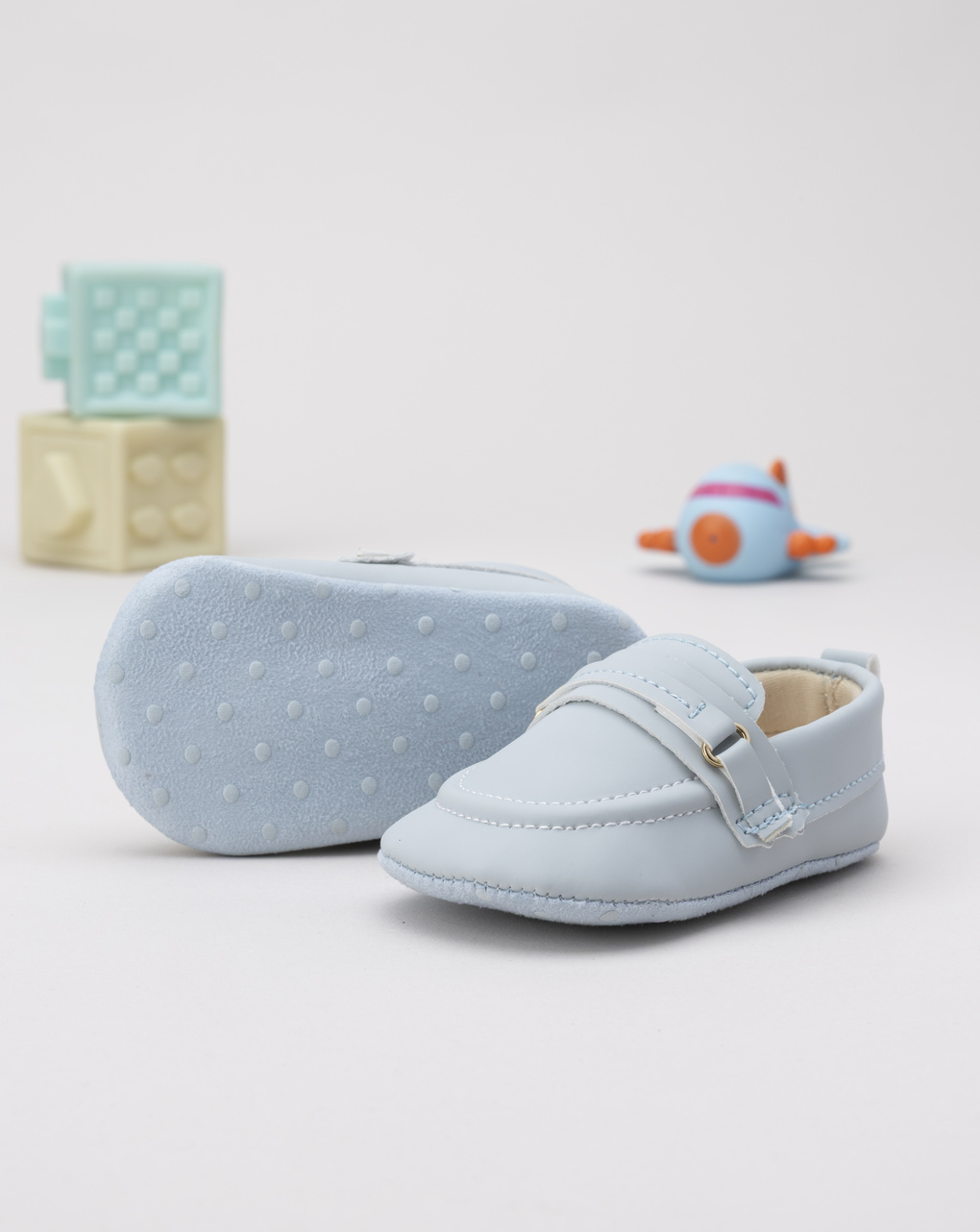 Mocassini azzurri neonato