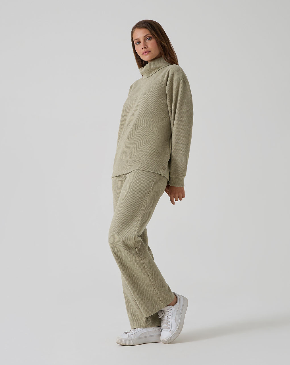 Maglia premaman verde fake tricot