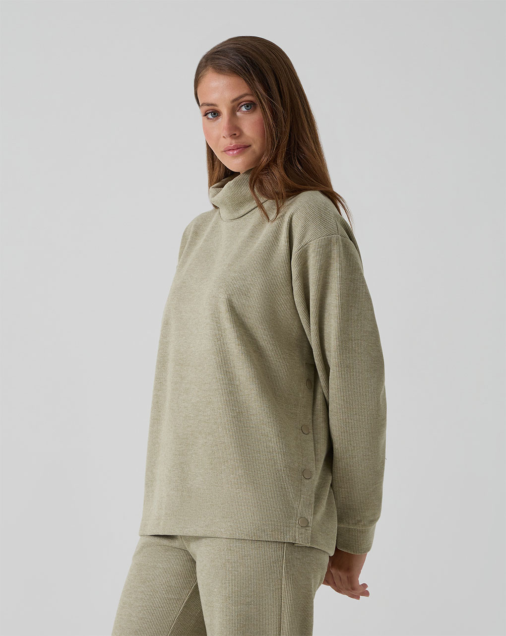 Maglia premaman verde fake tricot