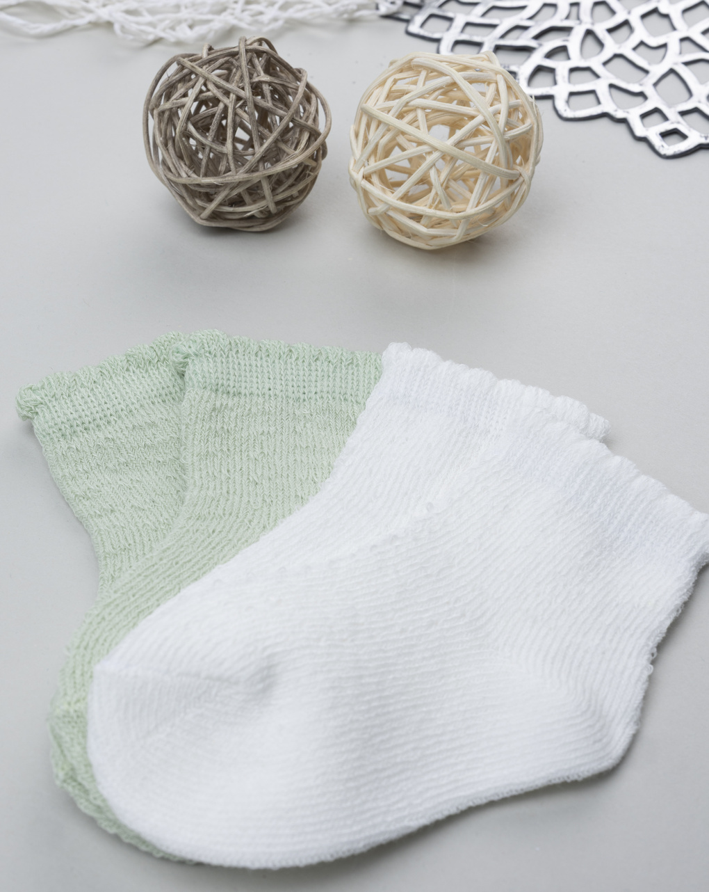 Pack 2 calze bimba bianco/verde