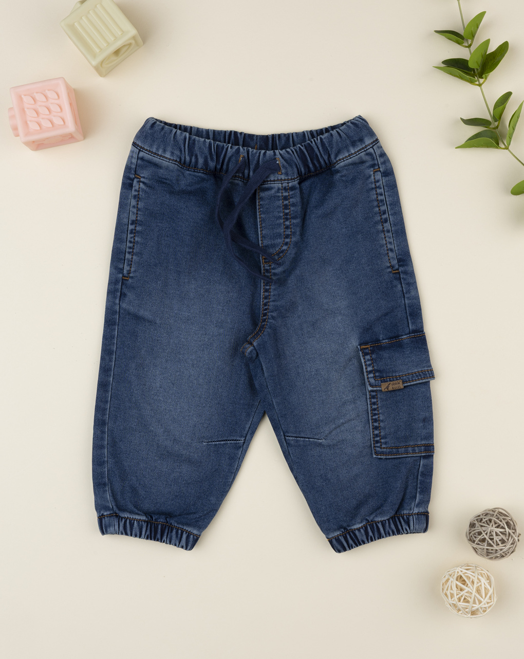 Pantalone denim bimbo tascona