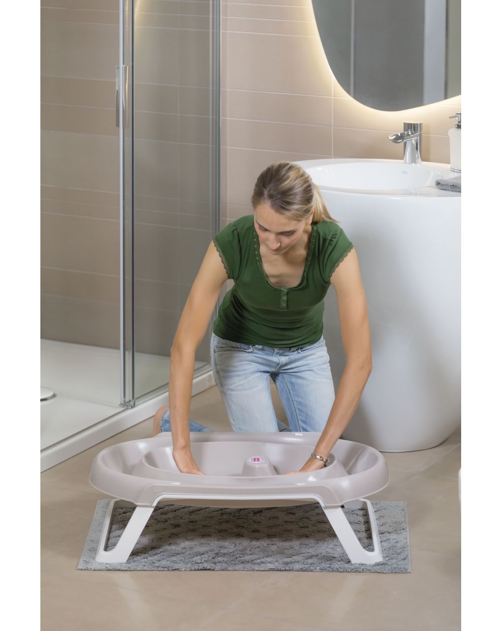 Vaschetta pieghevole onda slim grigia 0-12 mesi - ok baby