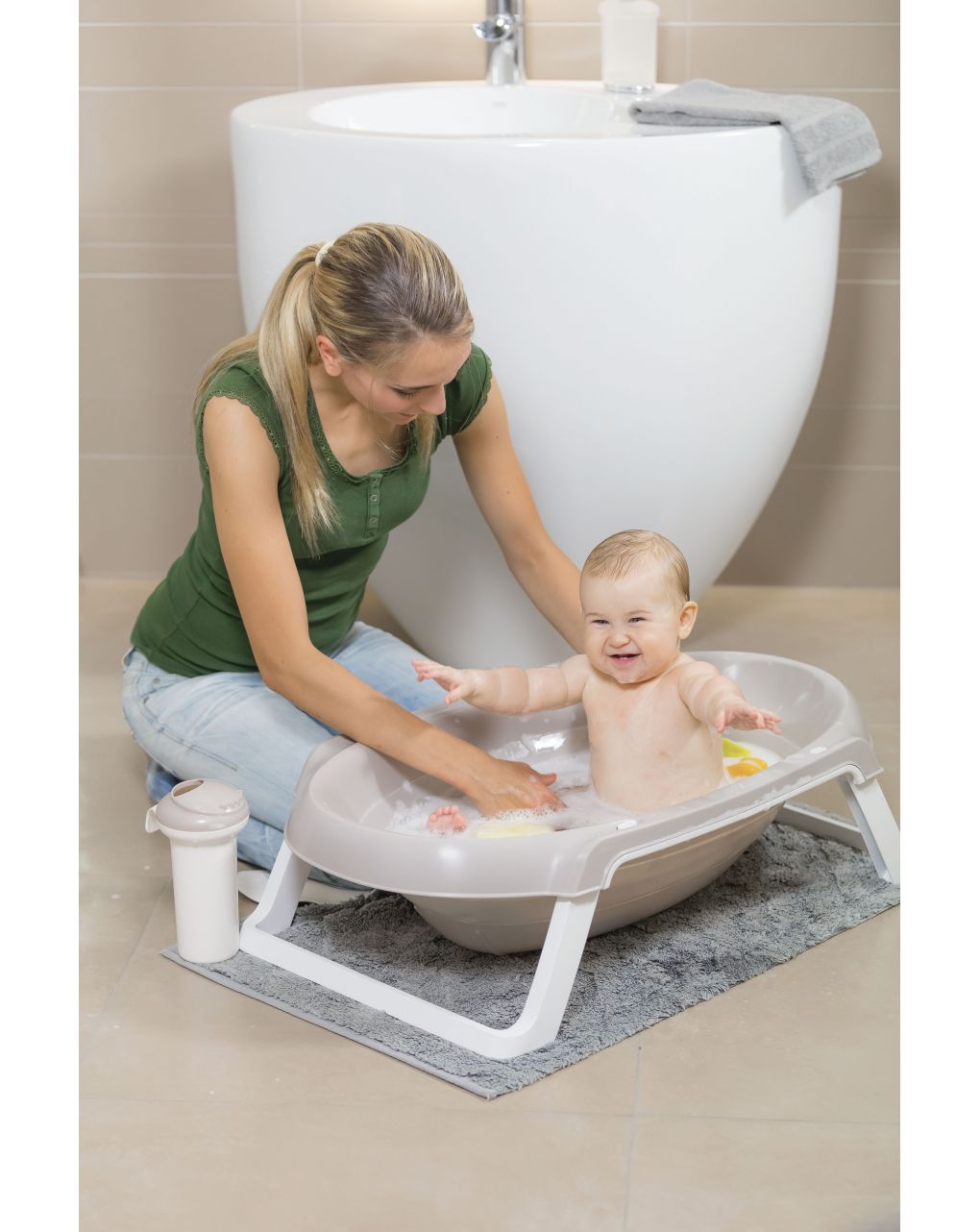 Vaschetta pieghevole onda slim grigia 0-12 mesi - ok baby