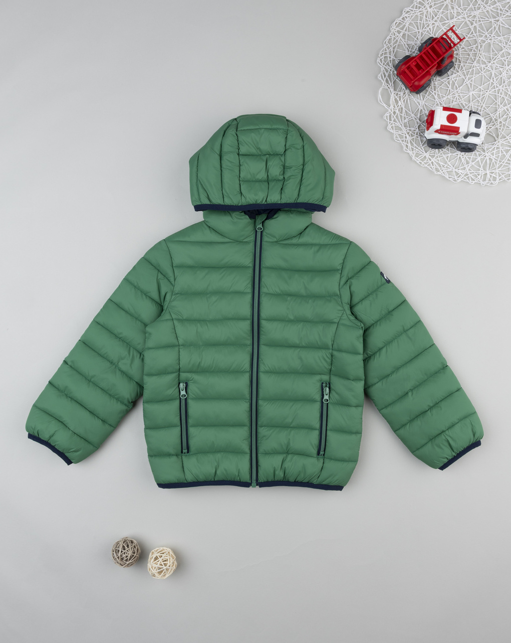 Giacca nylon riciclato verde bimbo