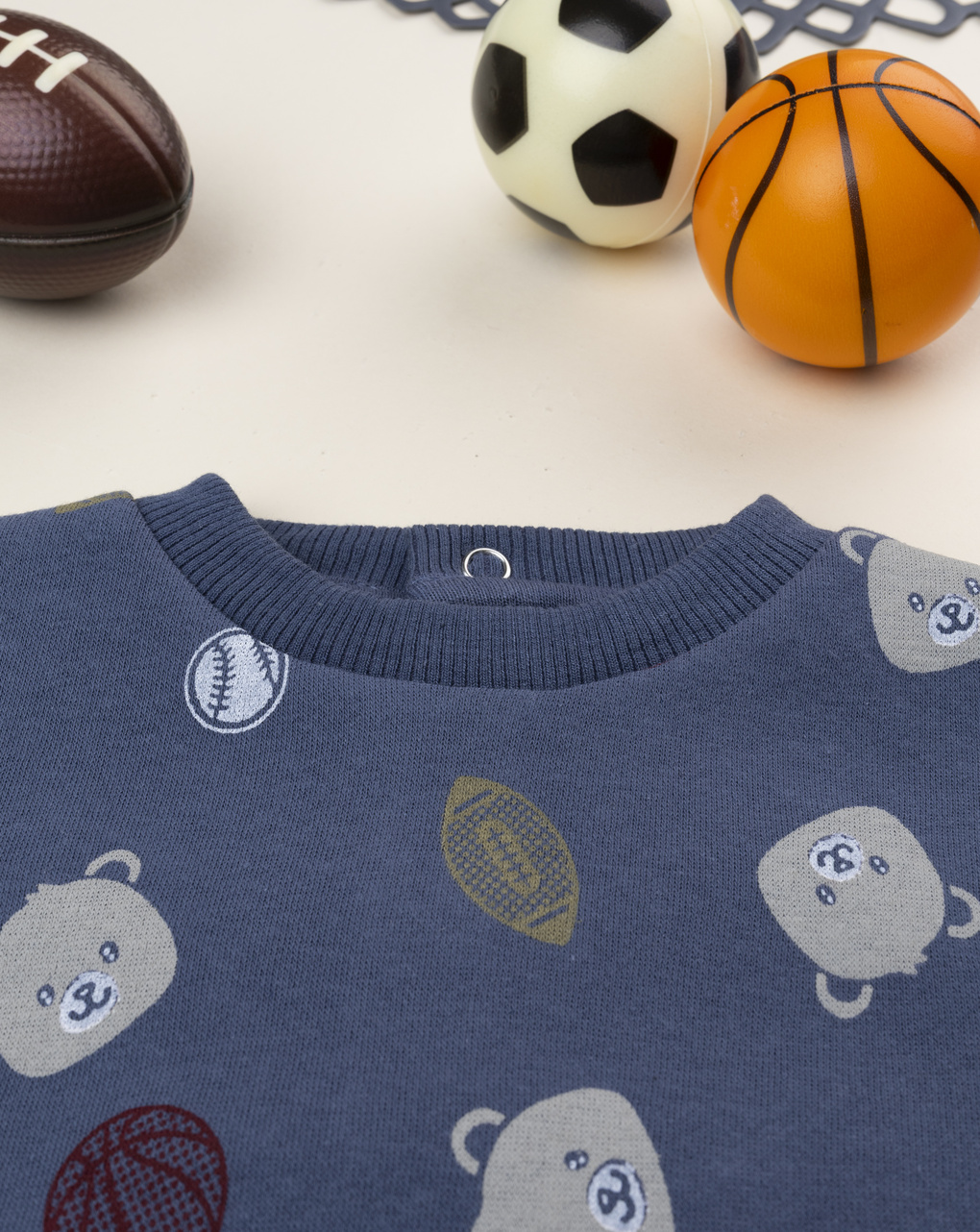 Felpa bimbo blu stampata allover