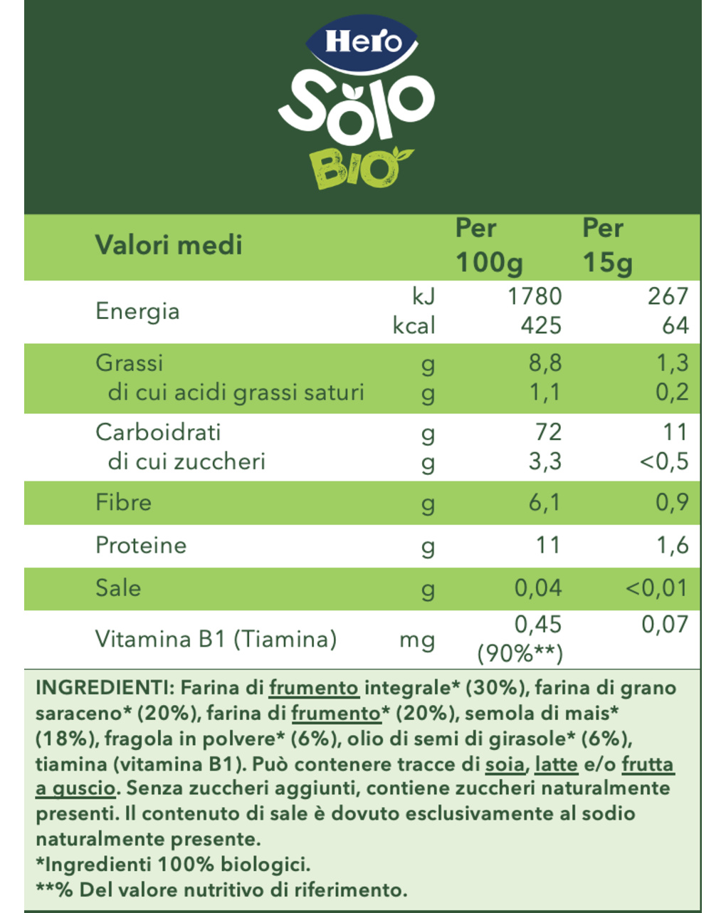 Solo bio multipack minipuff fragola 4x15gr - hero