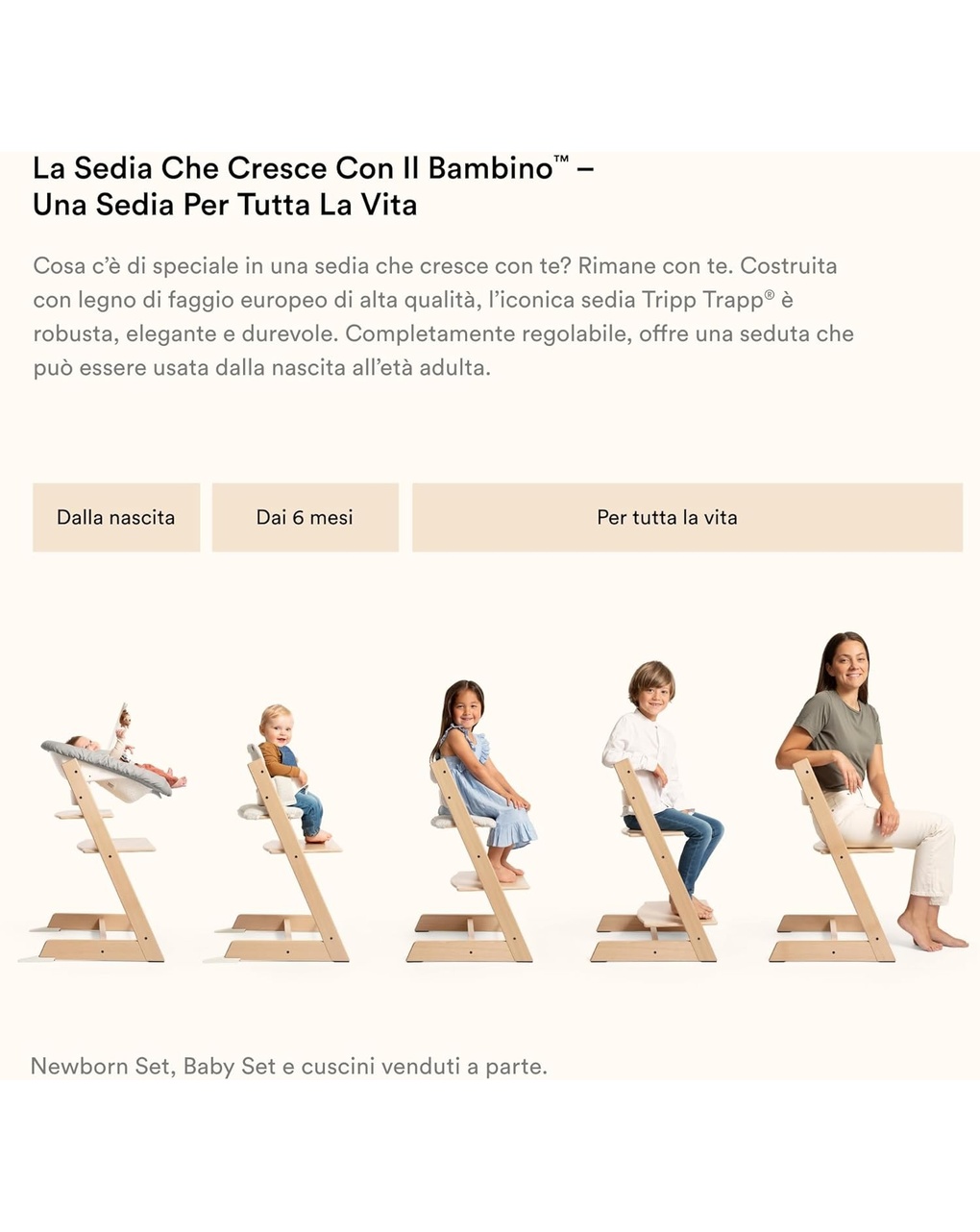 Tripp trapp sedia rovere rovere marrone personalizzabile - stokke®