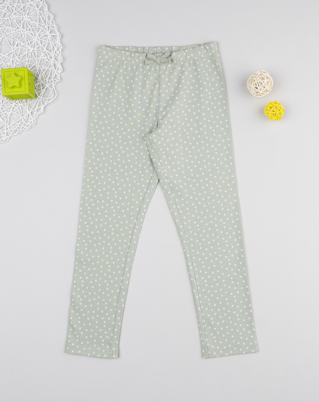 Legging bimba verdi fiori allover