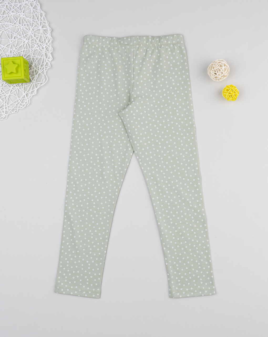 Legging bimba verdi fiori allover