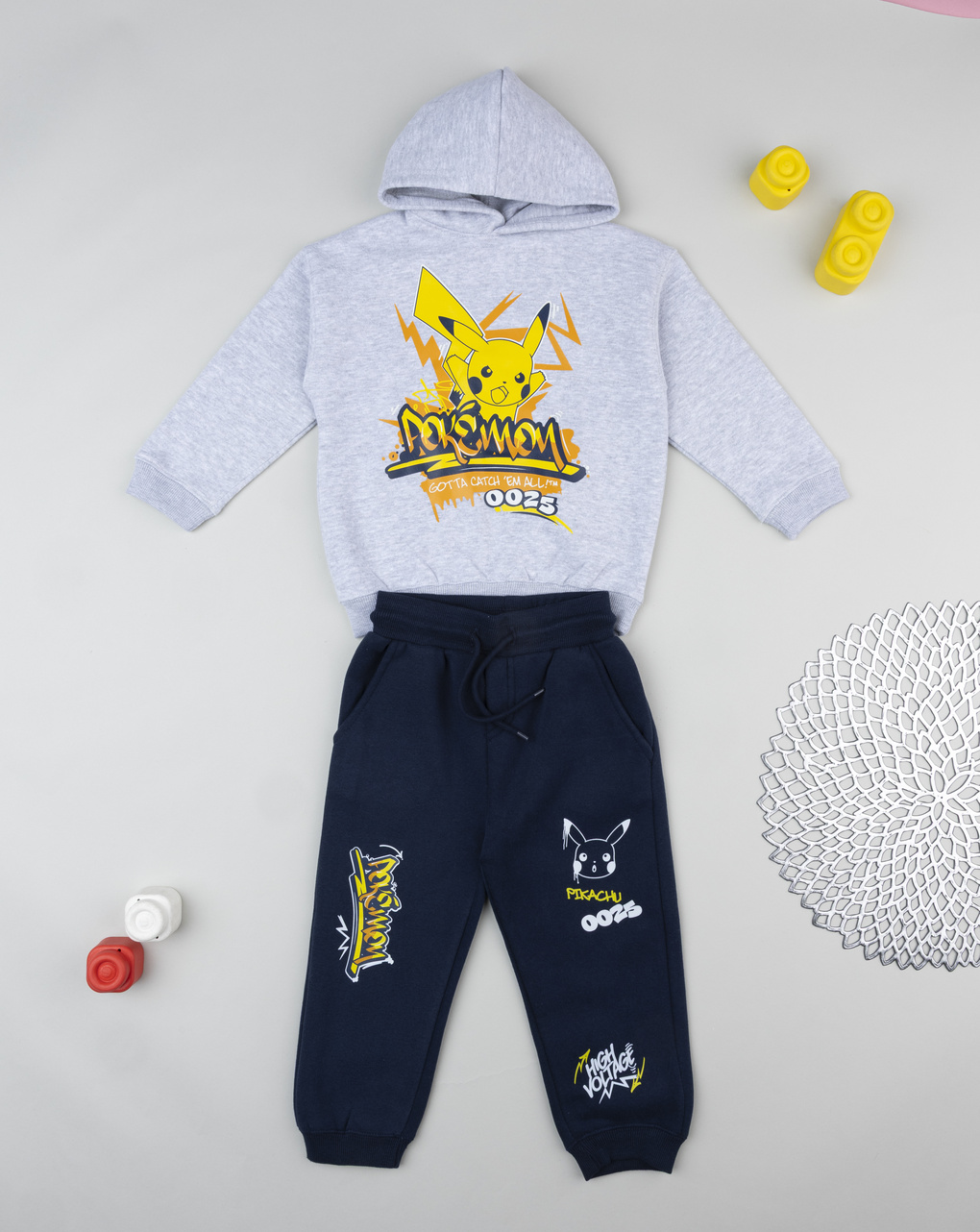 Jogger bimbo pokemon grigio/blu