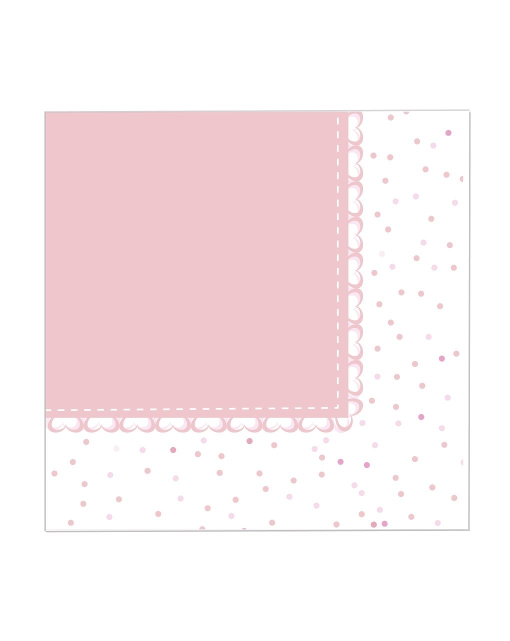 Tovagliolo carta 33x33 cm - 20 pezzi - baby cuori rosa