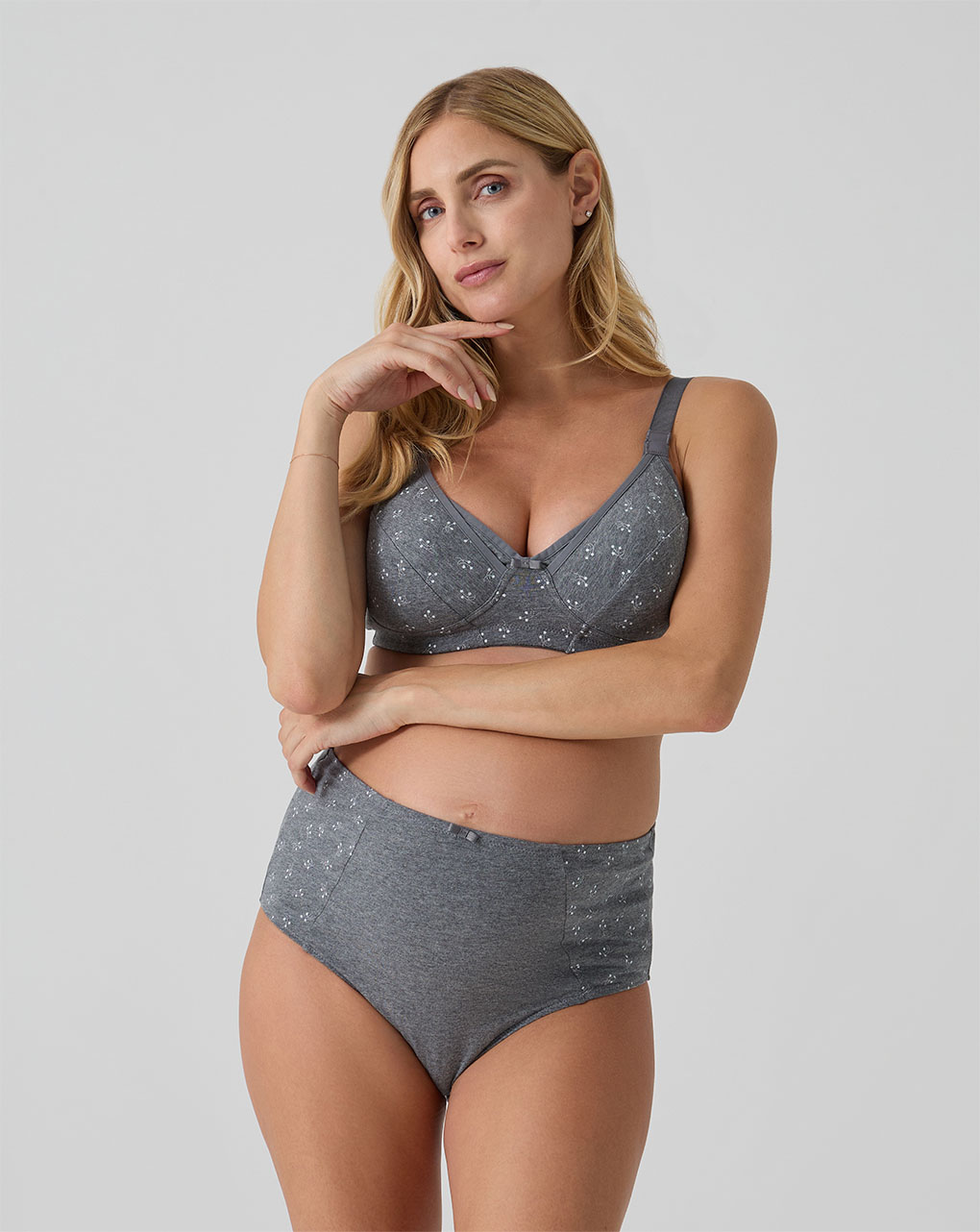 Slip alto grigio con allover