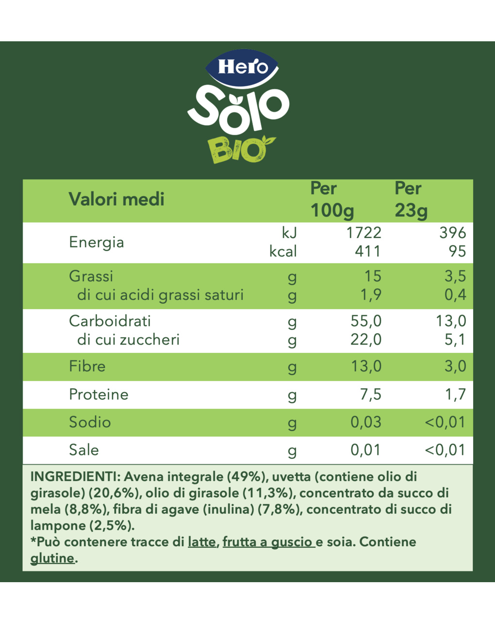 Barrette mela lampone 16x23gr - goodies hero