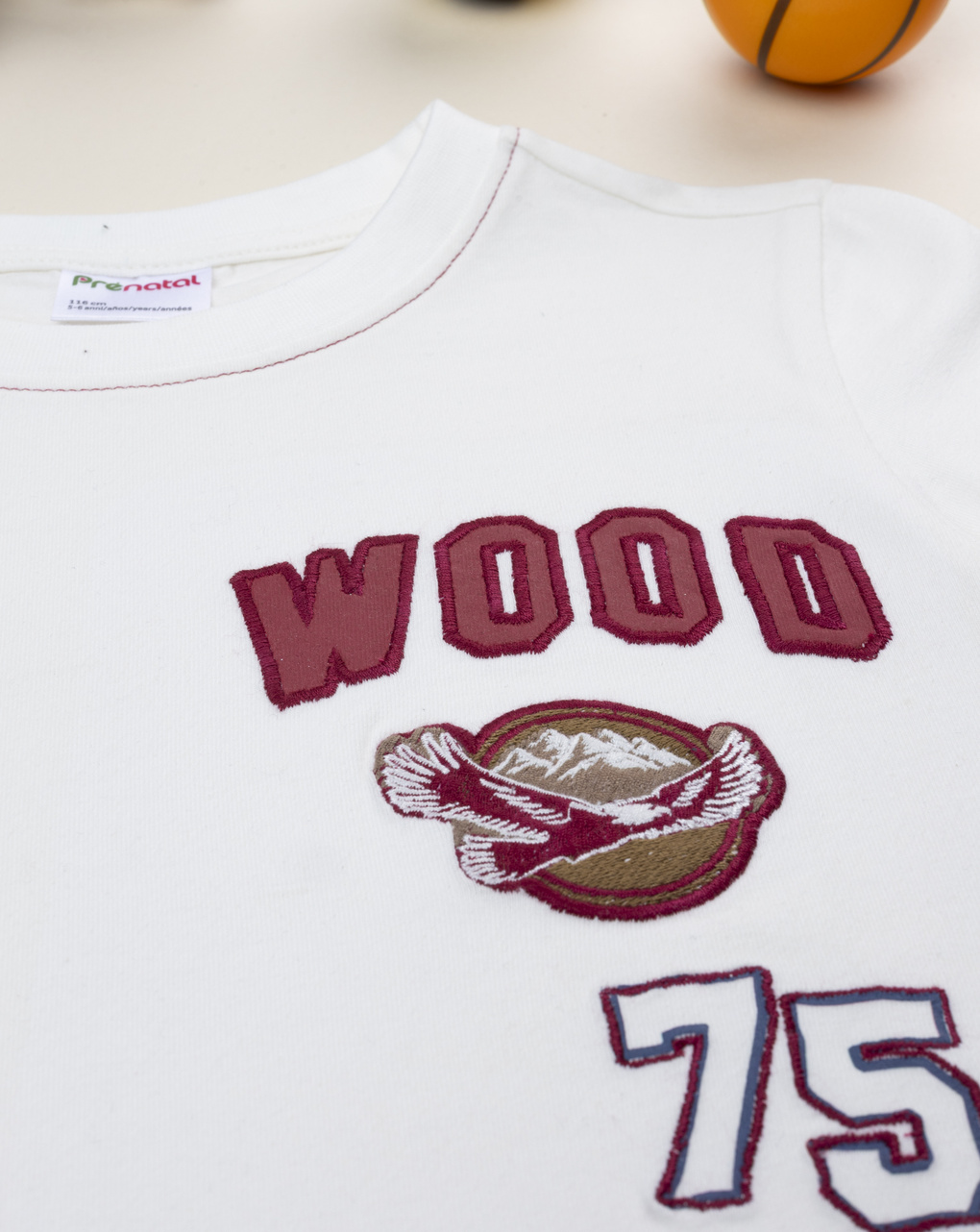 T-shirt bambino bianca "wood"