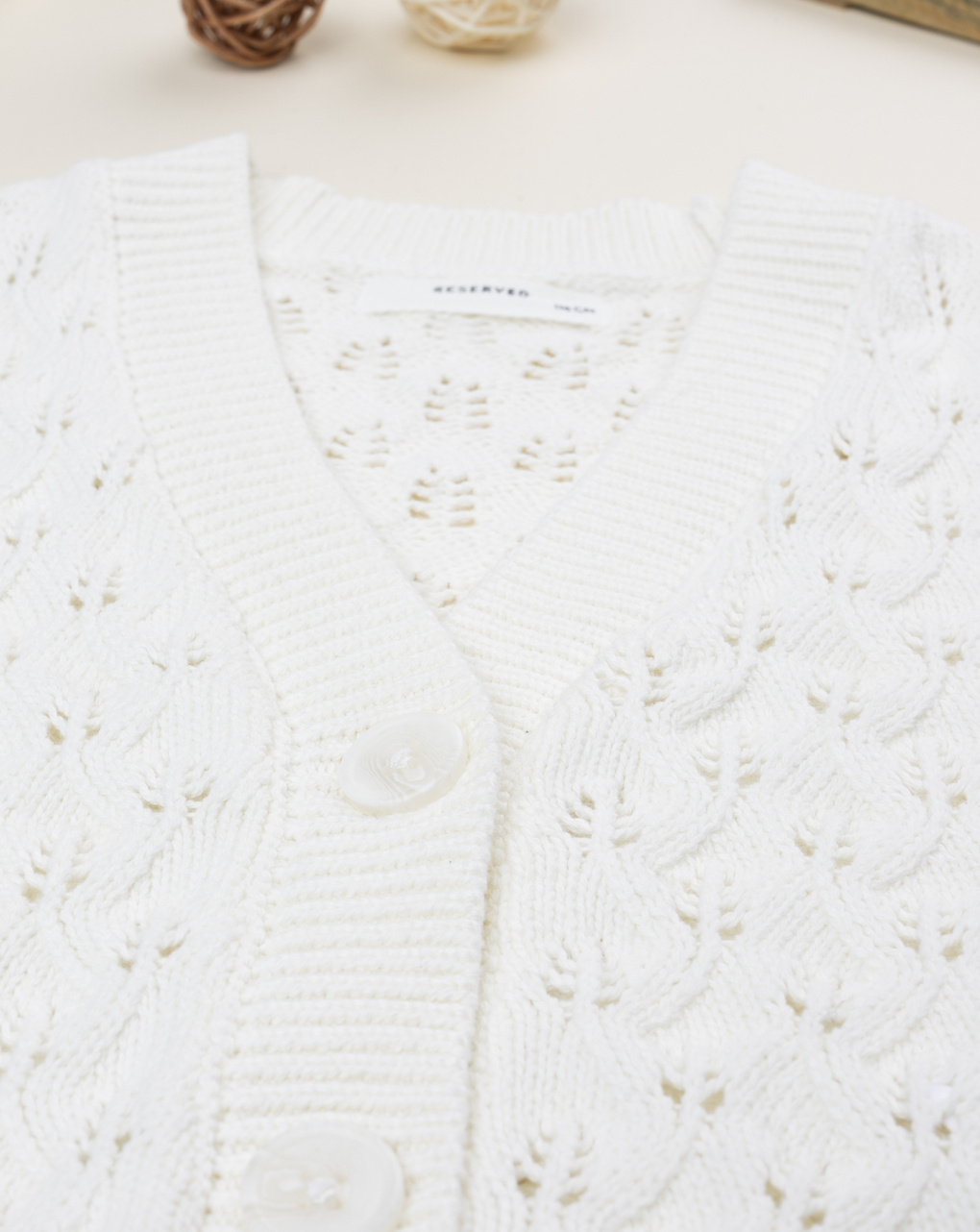 Cardigan traforato bambina bianco