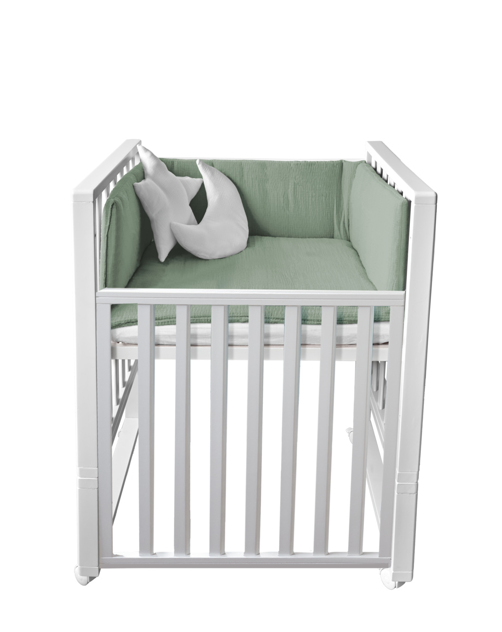 Letto infinito bianco c/tessile muslin verde - italbaby