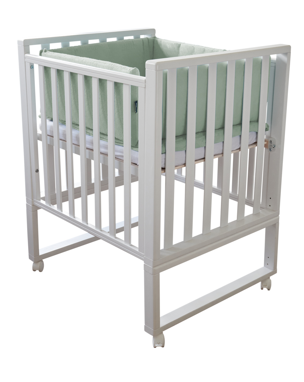 Letto infinito bianco c/tessile muslin verde - italbaby