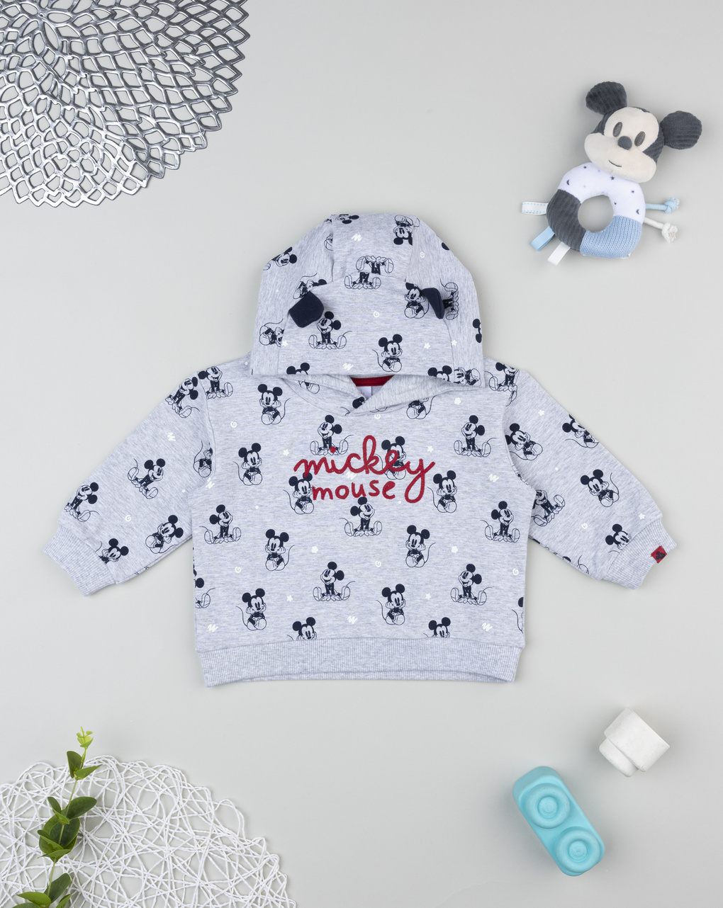 Felpa grigia bimbo disney topolino