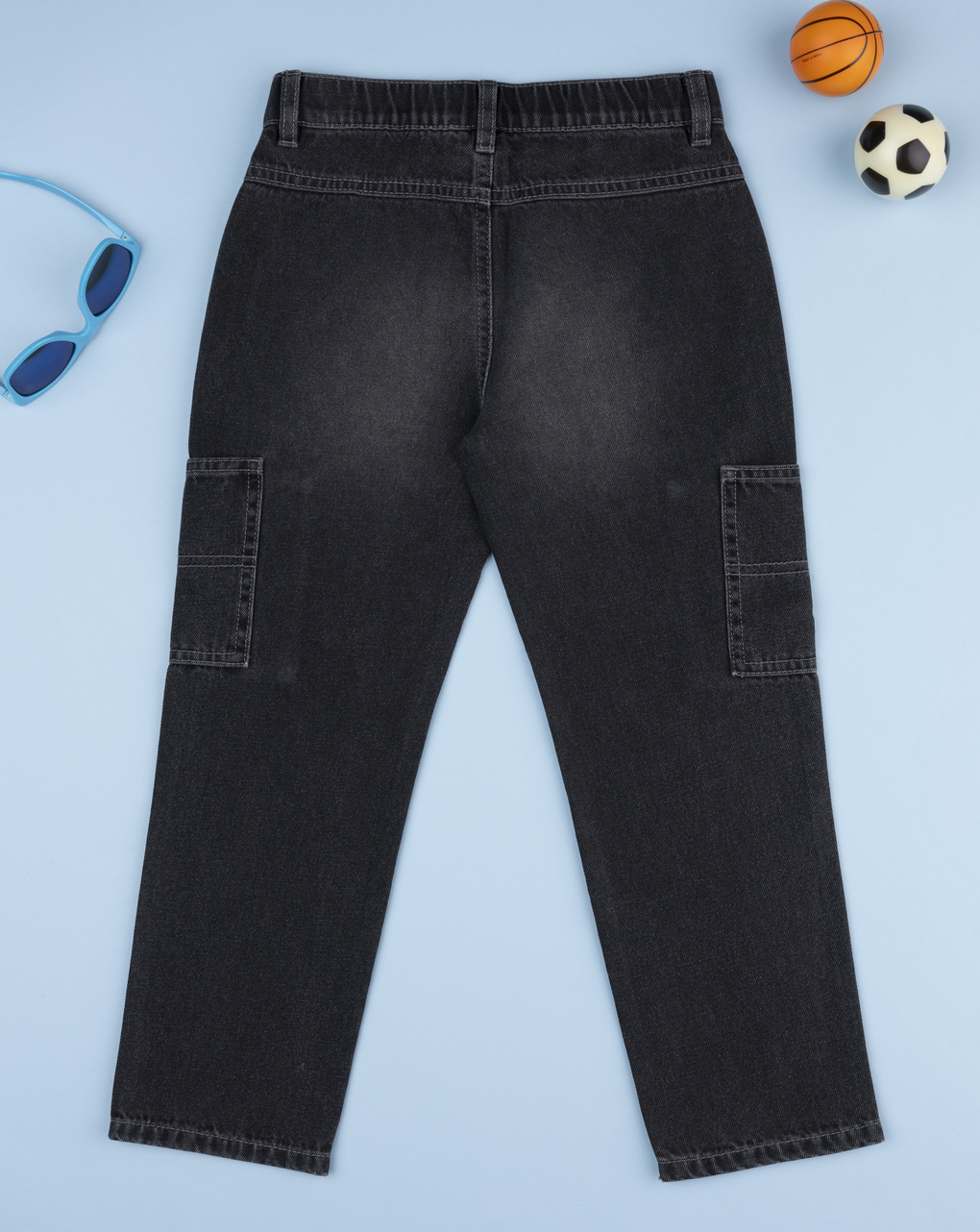 Pantalone denim bimbo grigio