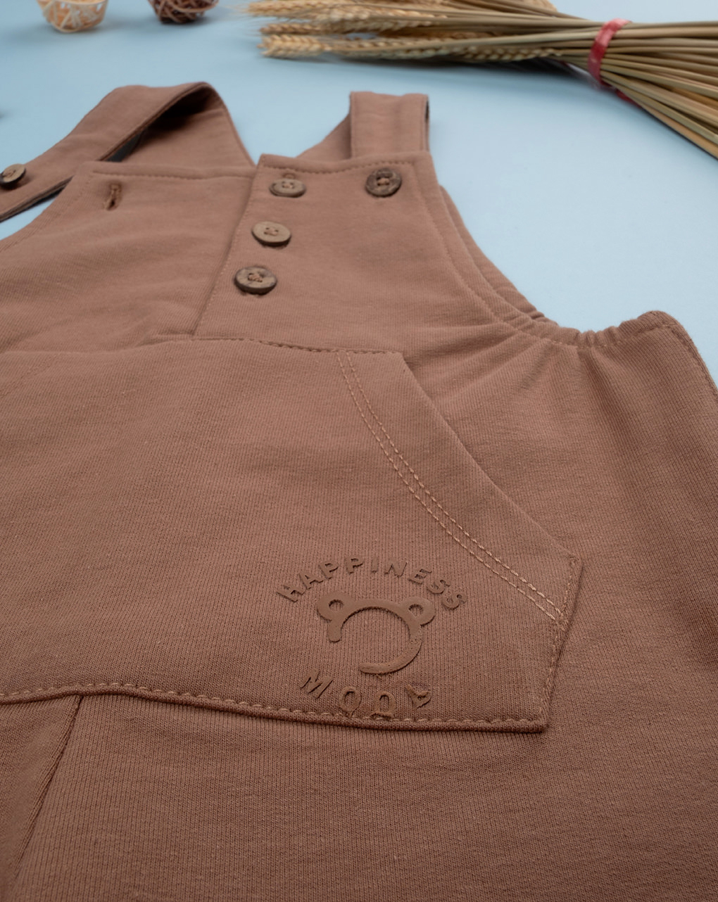 Completo salopette marorne bimbo