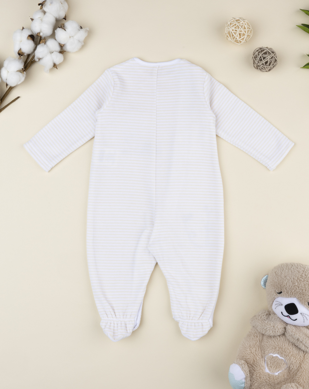 Tutina ciniglia bimbo bianca patch e ricami