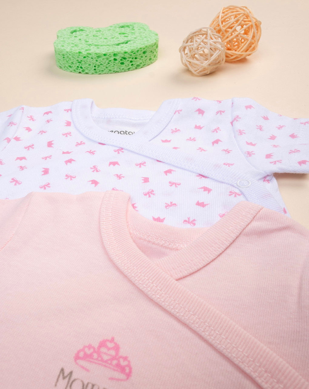 Pack 2 body rosa e bianco con scritta mommy's princess
