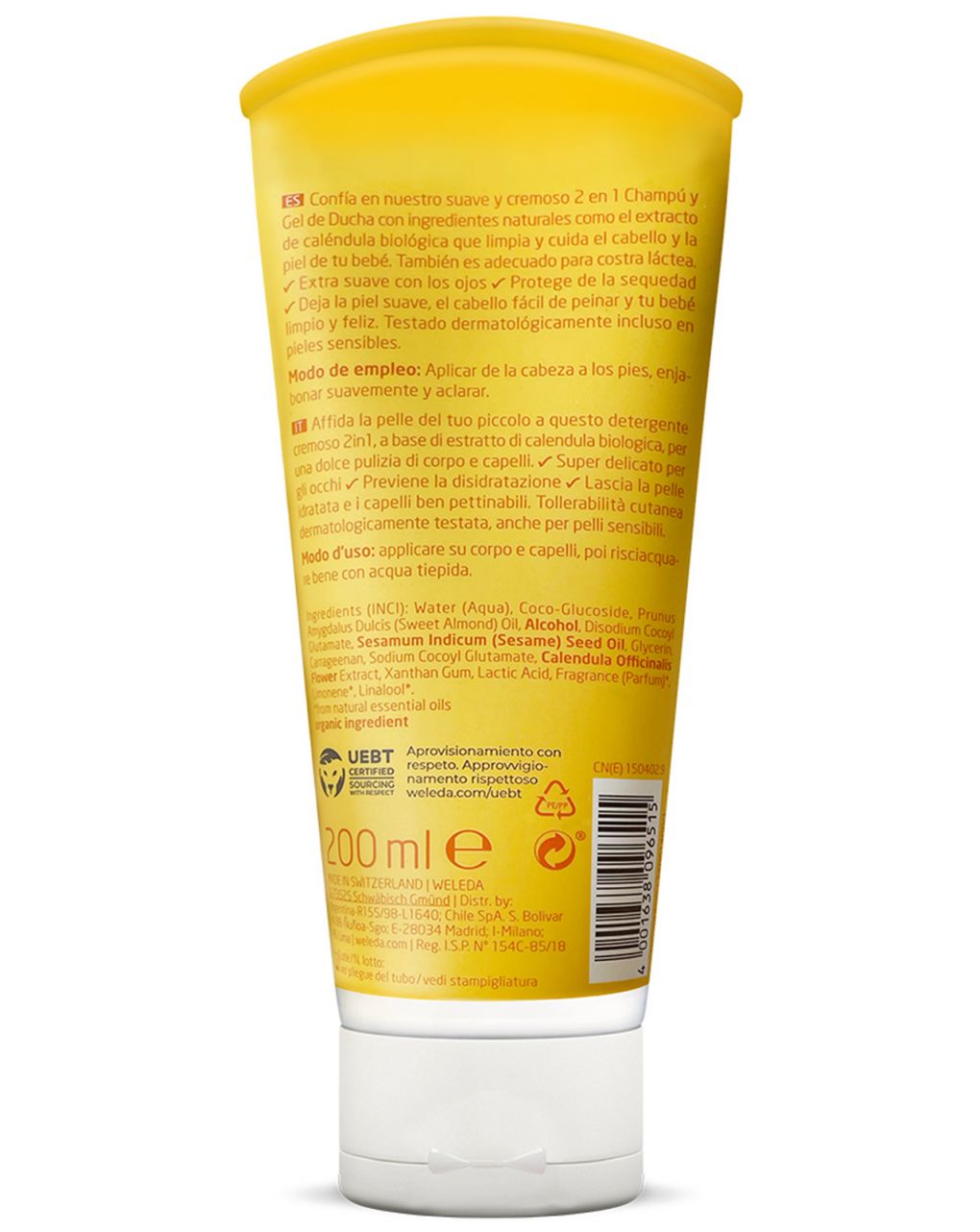 Babywash corpo & capelli calendula 200 ml - weleda