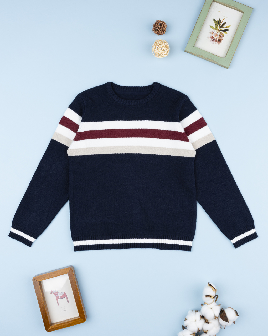 Maglia bimbo bianca/blu righe