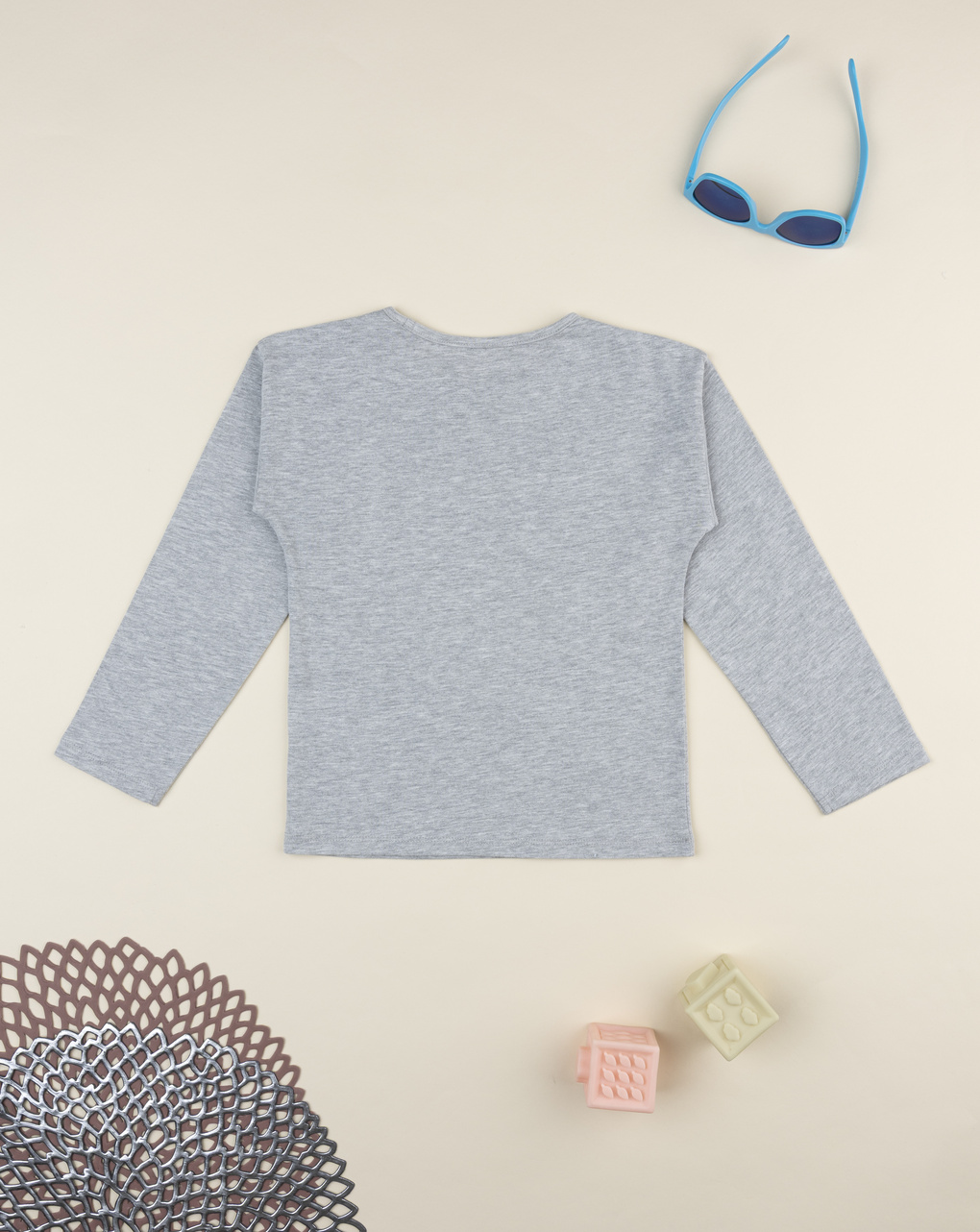 T-shirt bambina grigia stampata