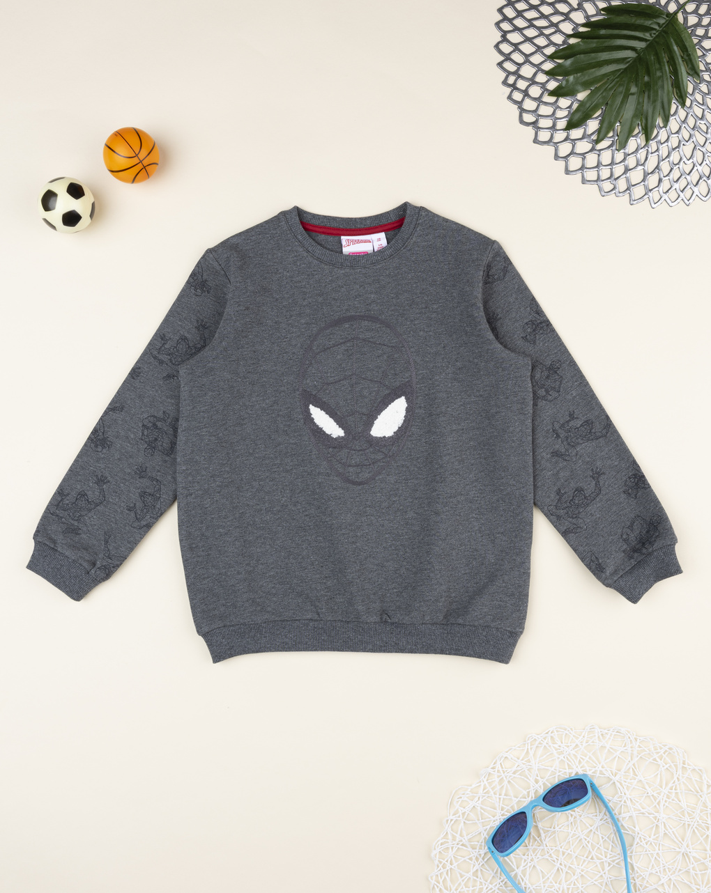 Felpa bimbo grigia spiderman