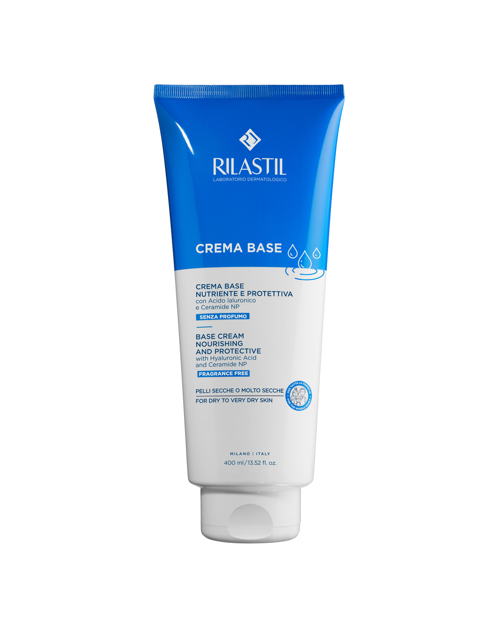 Crema crema idratante per viso e corpo senza profumo 400ml - rilastil