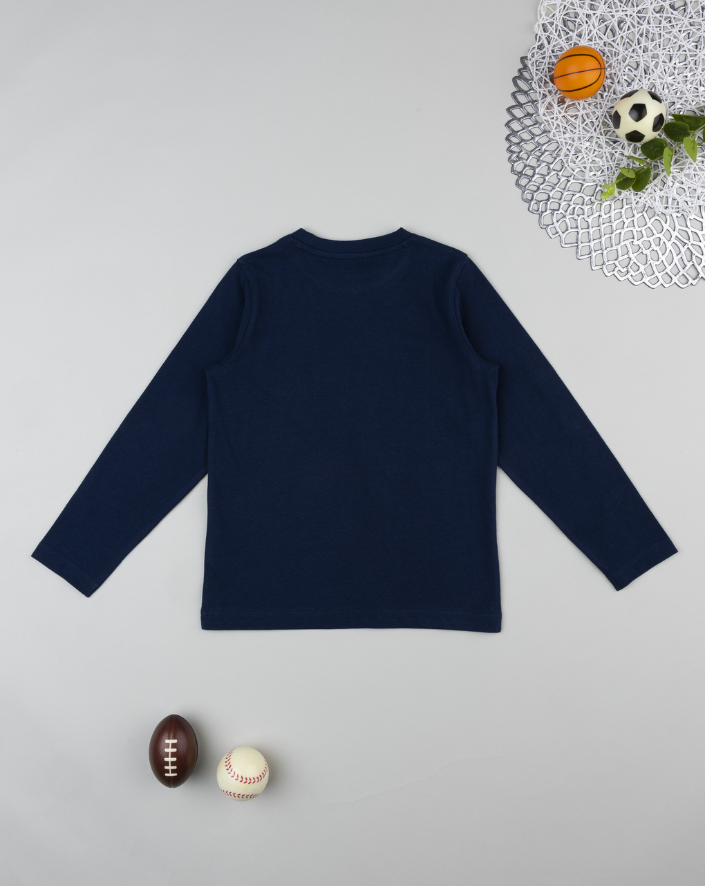 T-shirt bambino blu stampata soccer