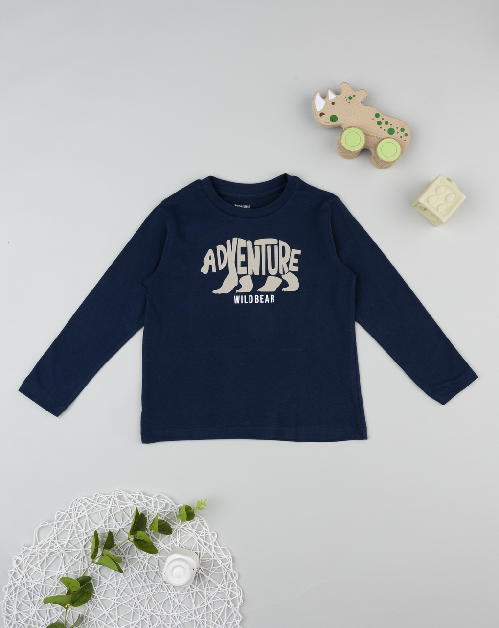 T- shirt bambino blu stampa orso