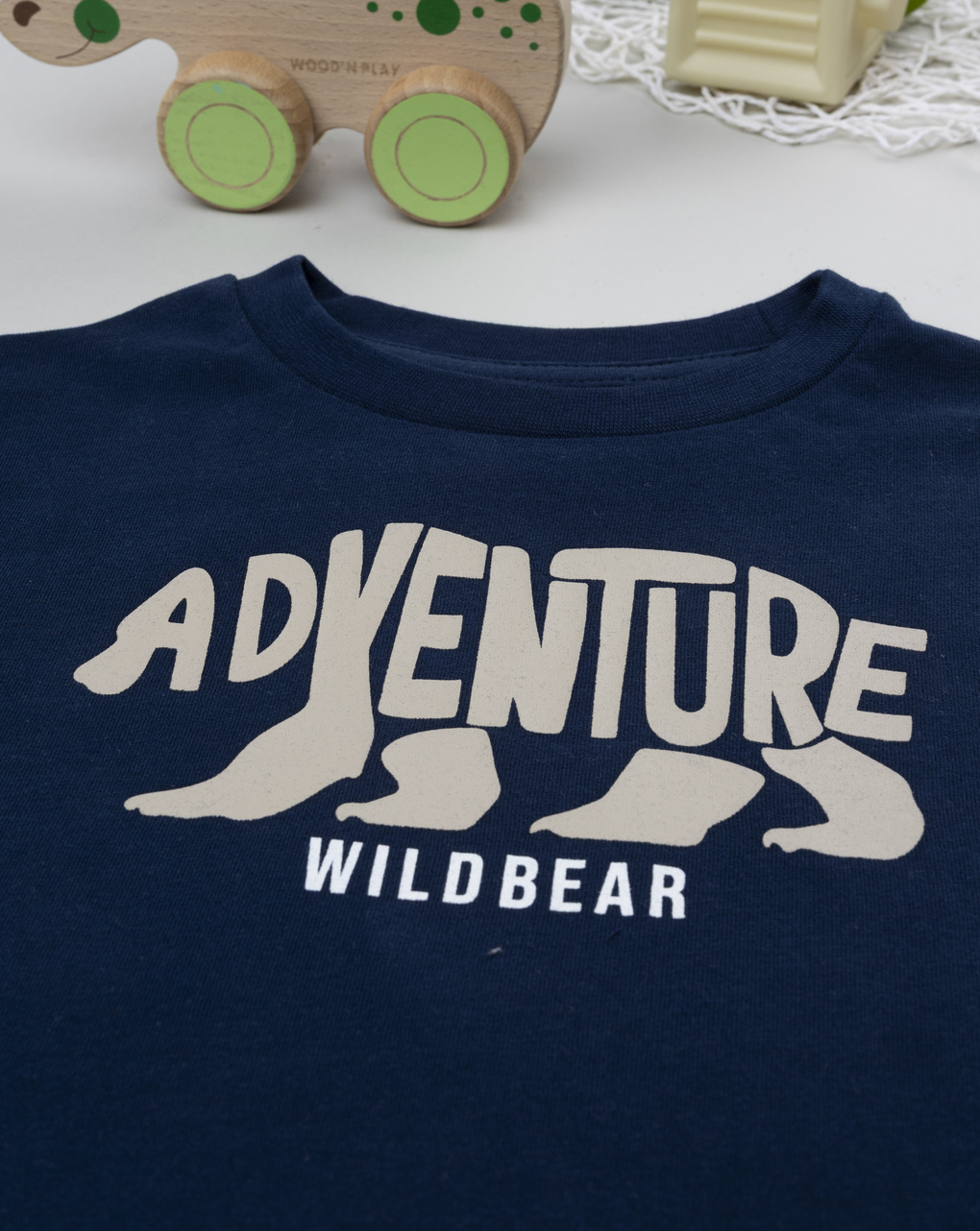 T- shirt bambino blu stampa orso