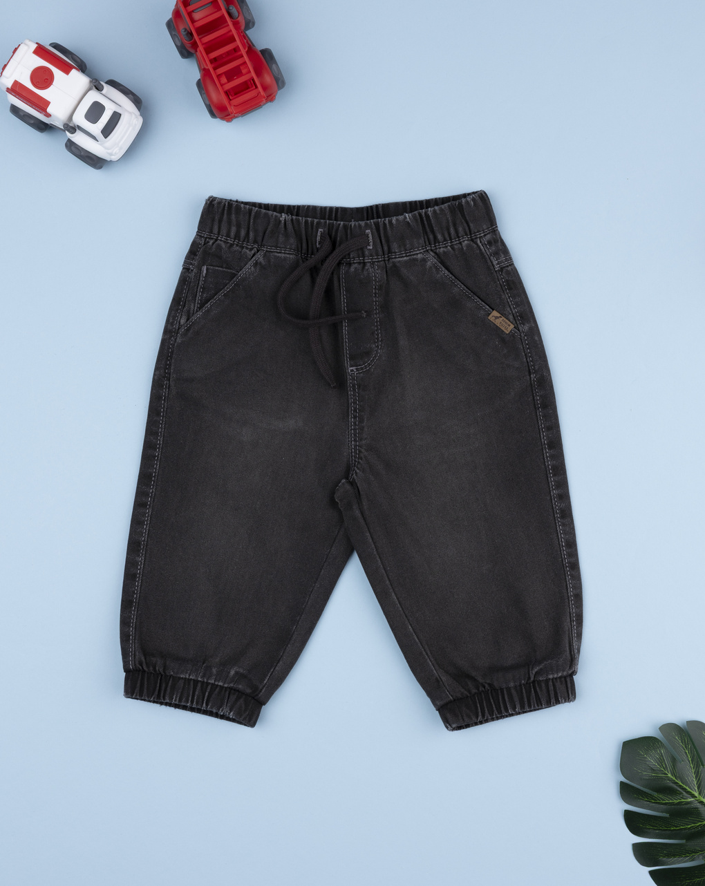 Pantalone denim bimbo grigio