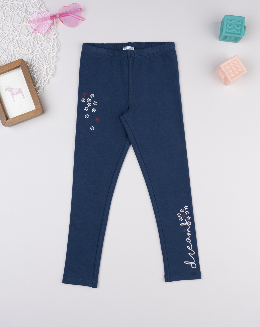 Legging felpato bimba blu