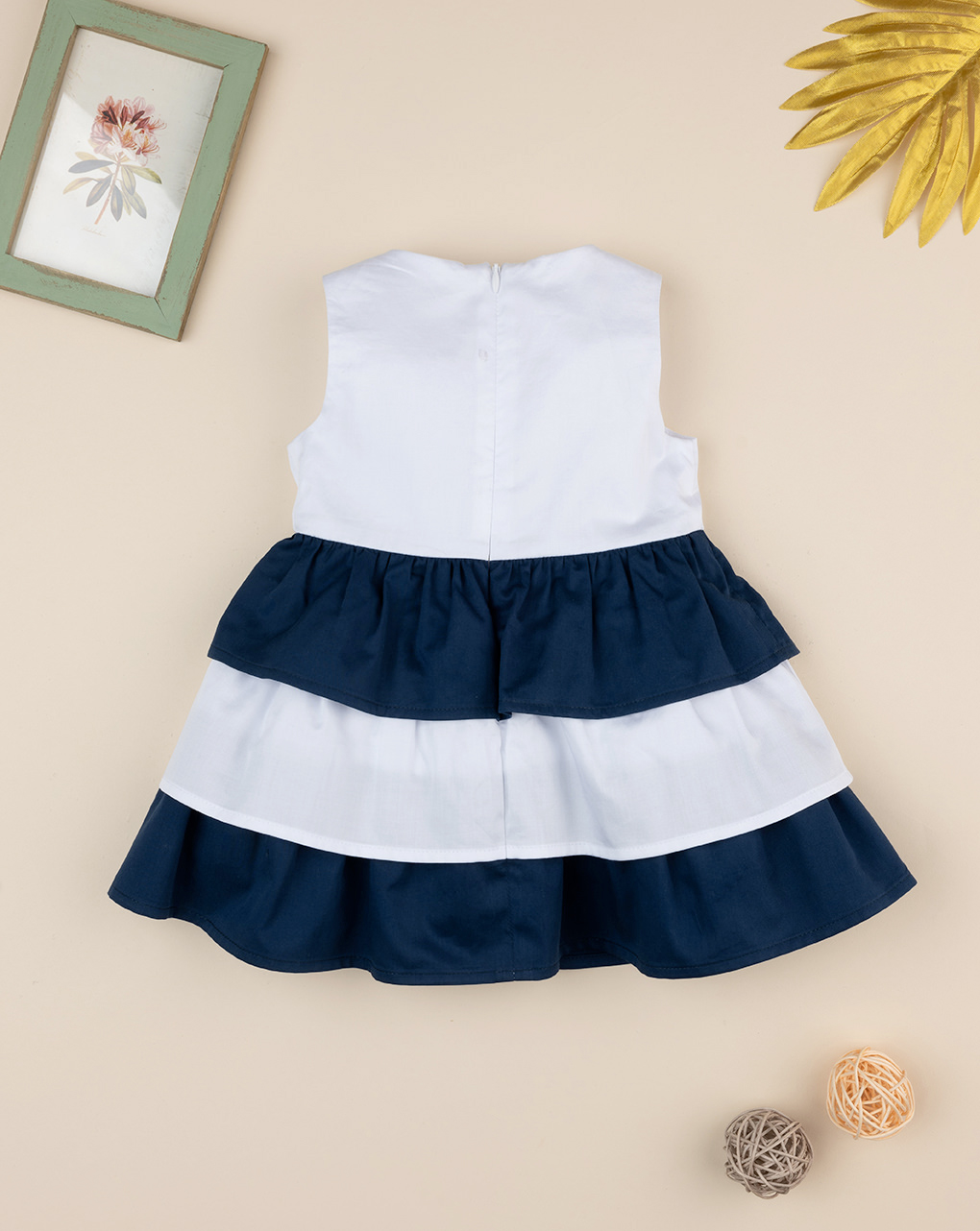 Abito bimba rigato bianco/blu