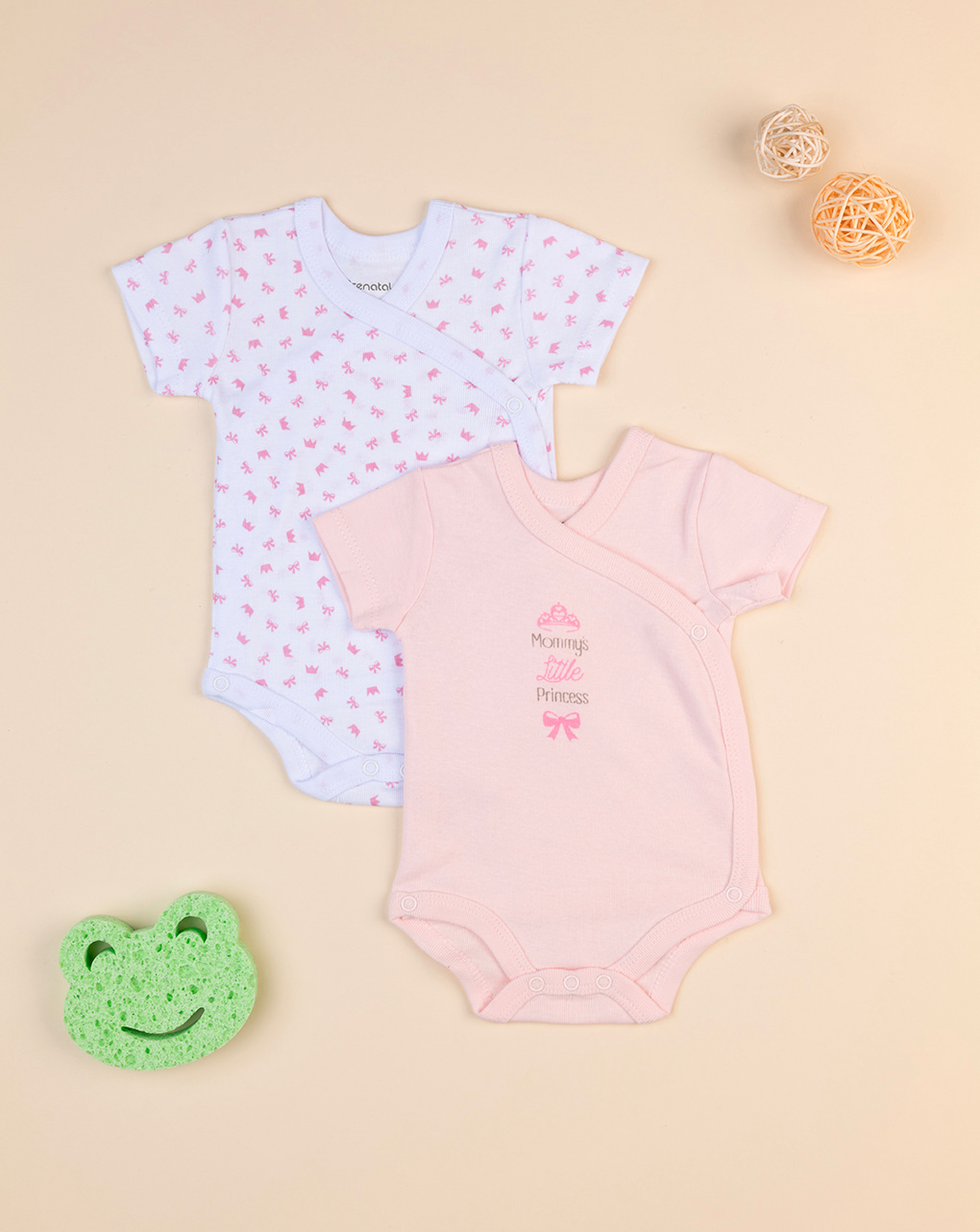 Pack 2 body rosa e bianco con scritta mommy's princess