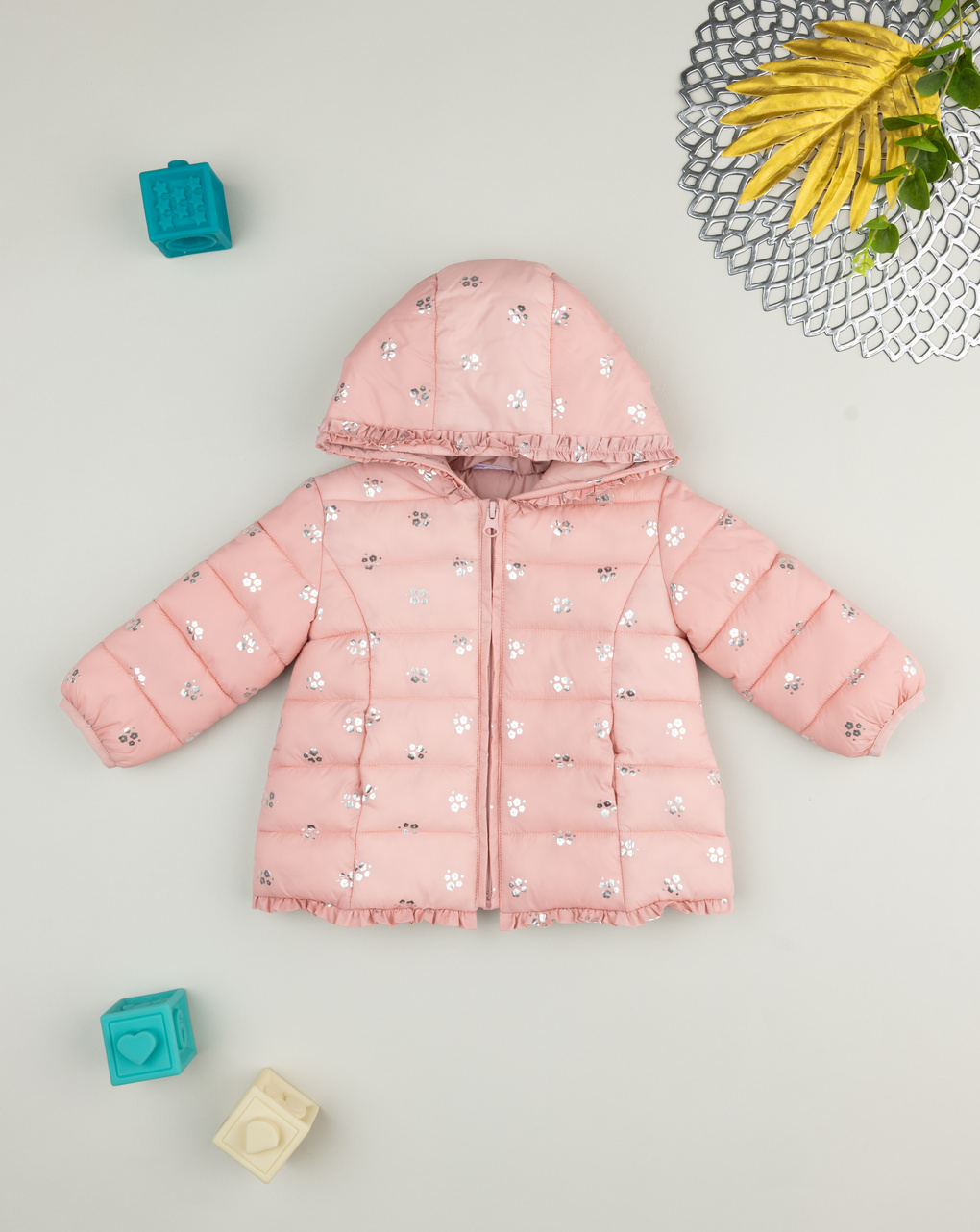 Giacca bimba rosa con allover