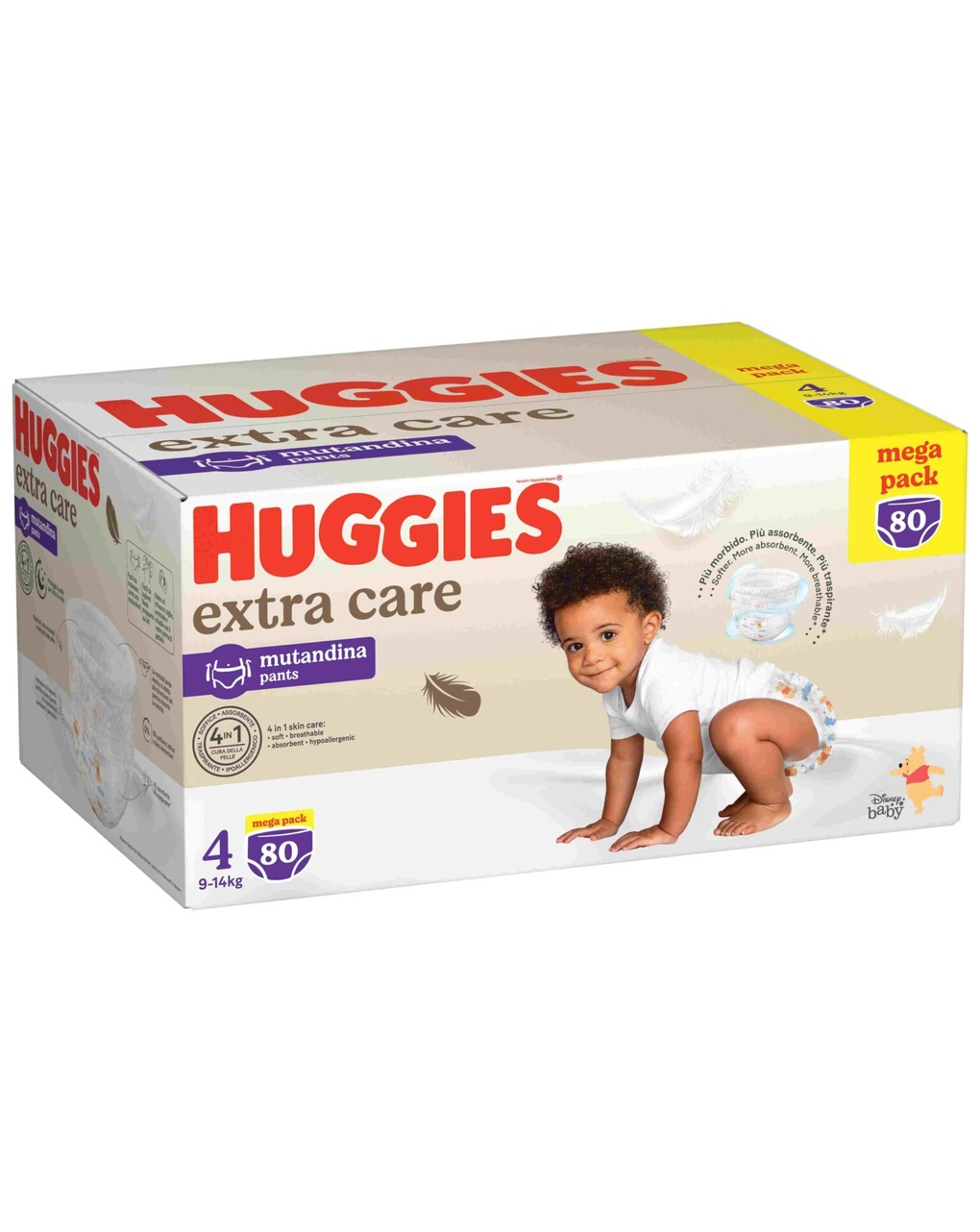 Pannolini extra care mutandina mega pack tg 4 (9-14 kg) - 80 pannolini - huggies